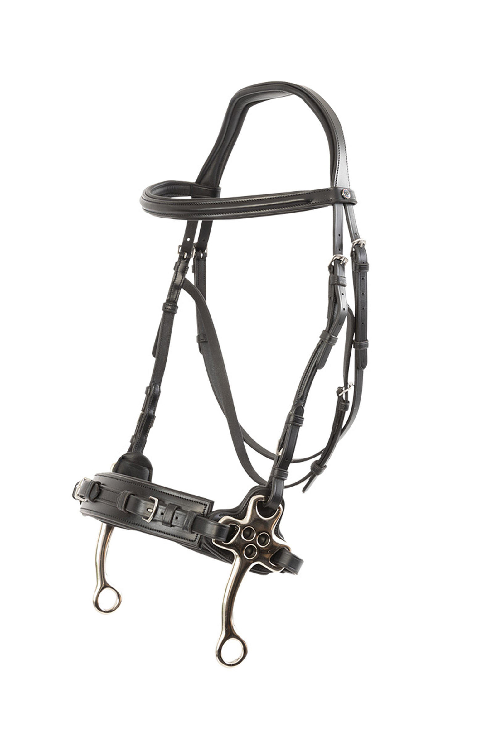 Black/Silver Trust Equestrian Hodelag Sopot Hackamore Hodelag, Kinnstykker 16 cm