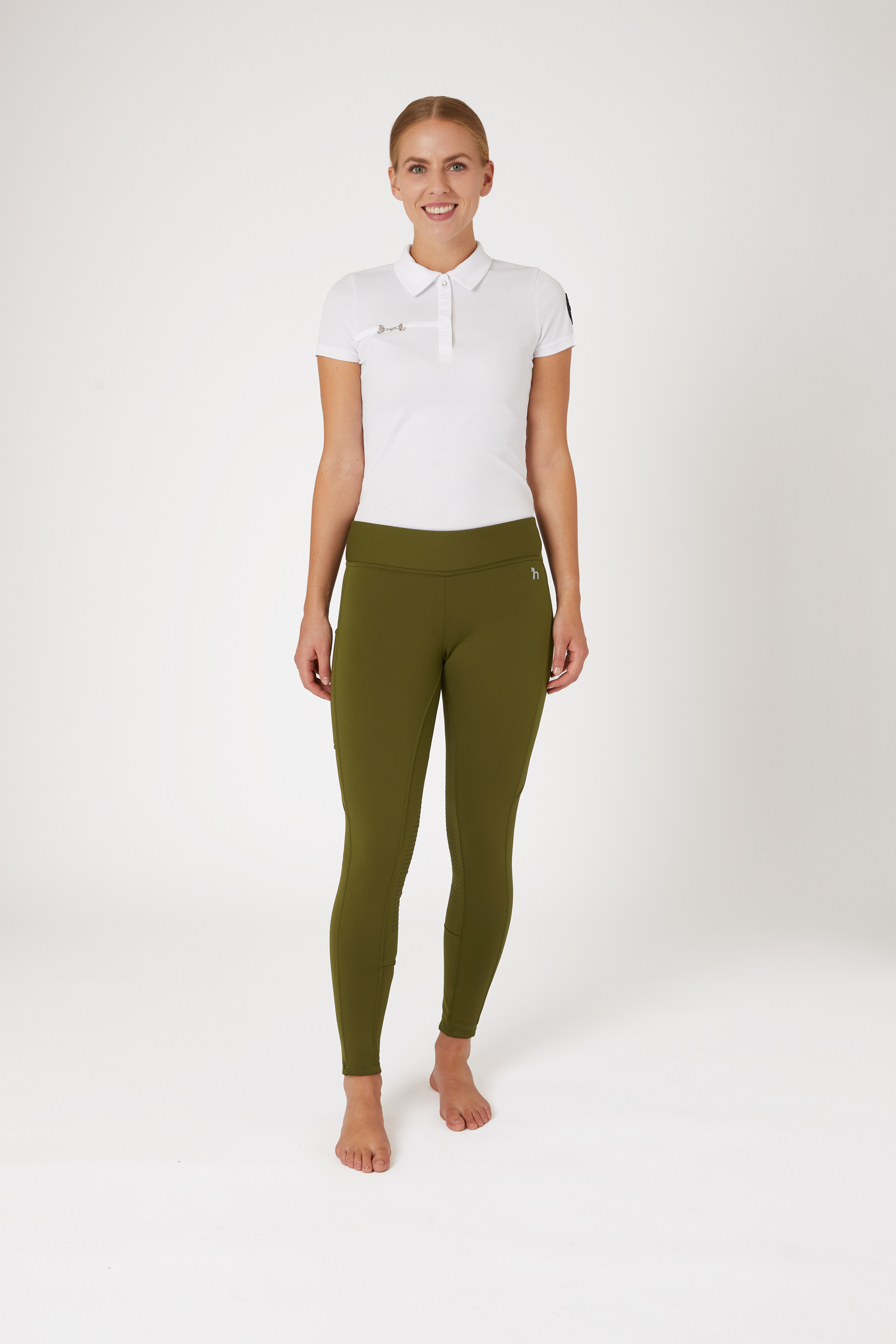 Horze Active helforsterkede ridetights til vinteren med knegrip og telefonlomme