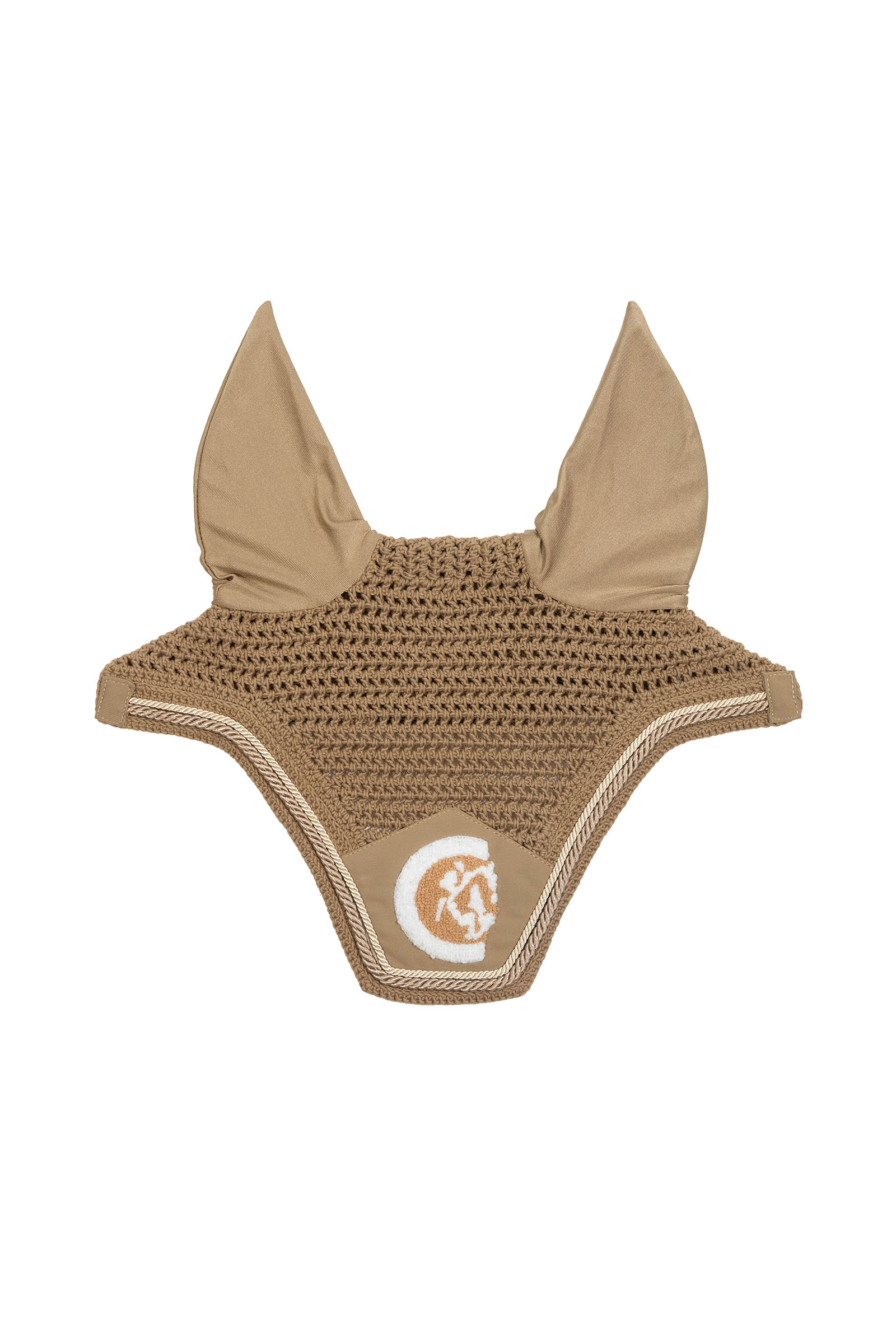 beige Kentucky Horsewear ørehette Wellington 3D Logo rope