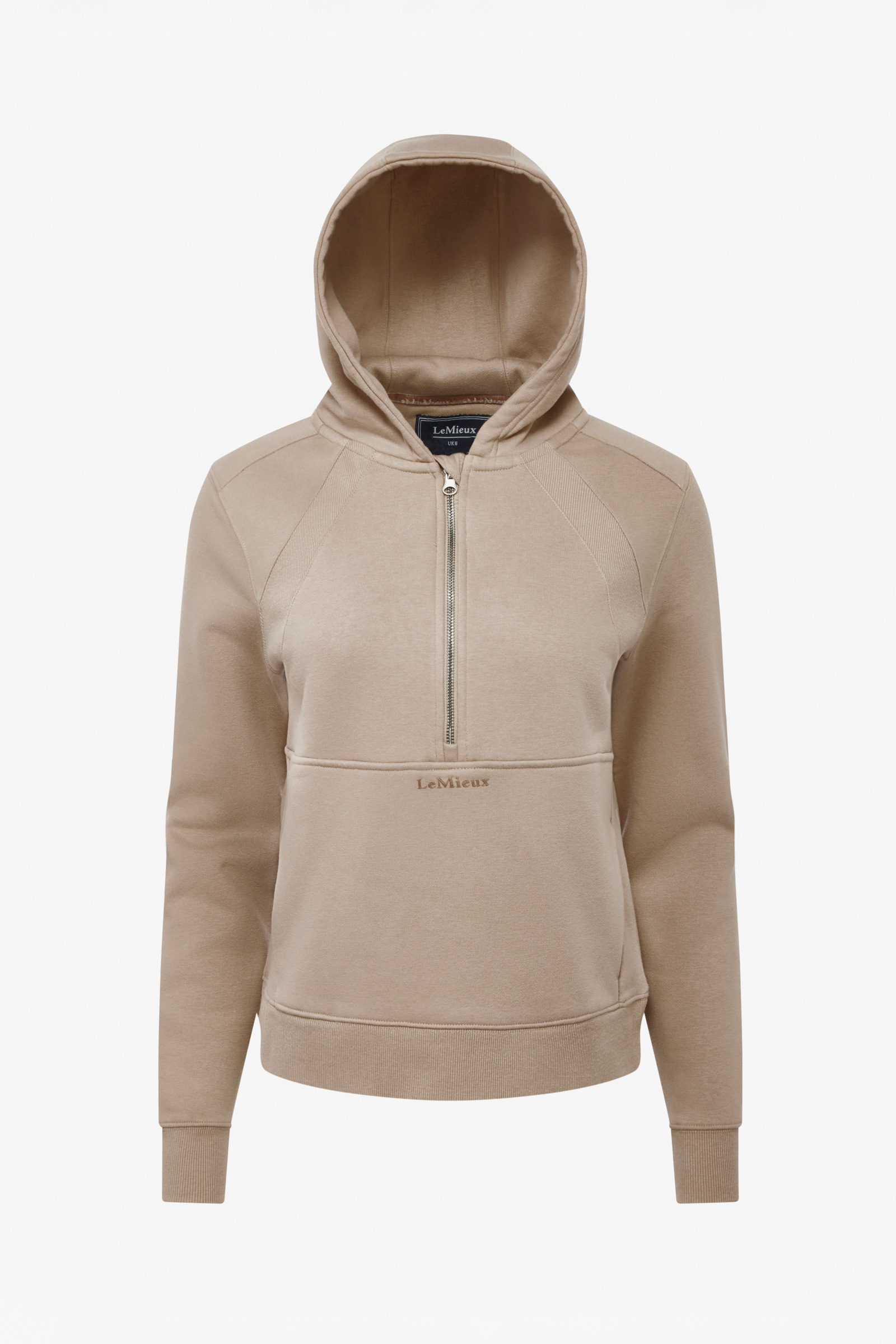Almond LeMieux Henrietta dame hoodie med halv glidelås