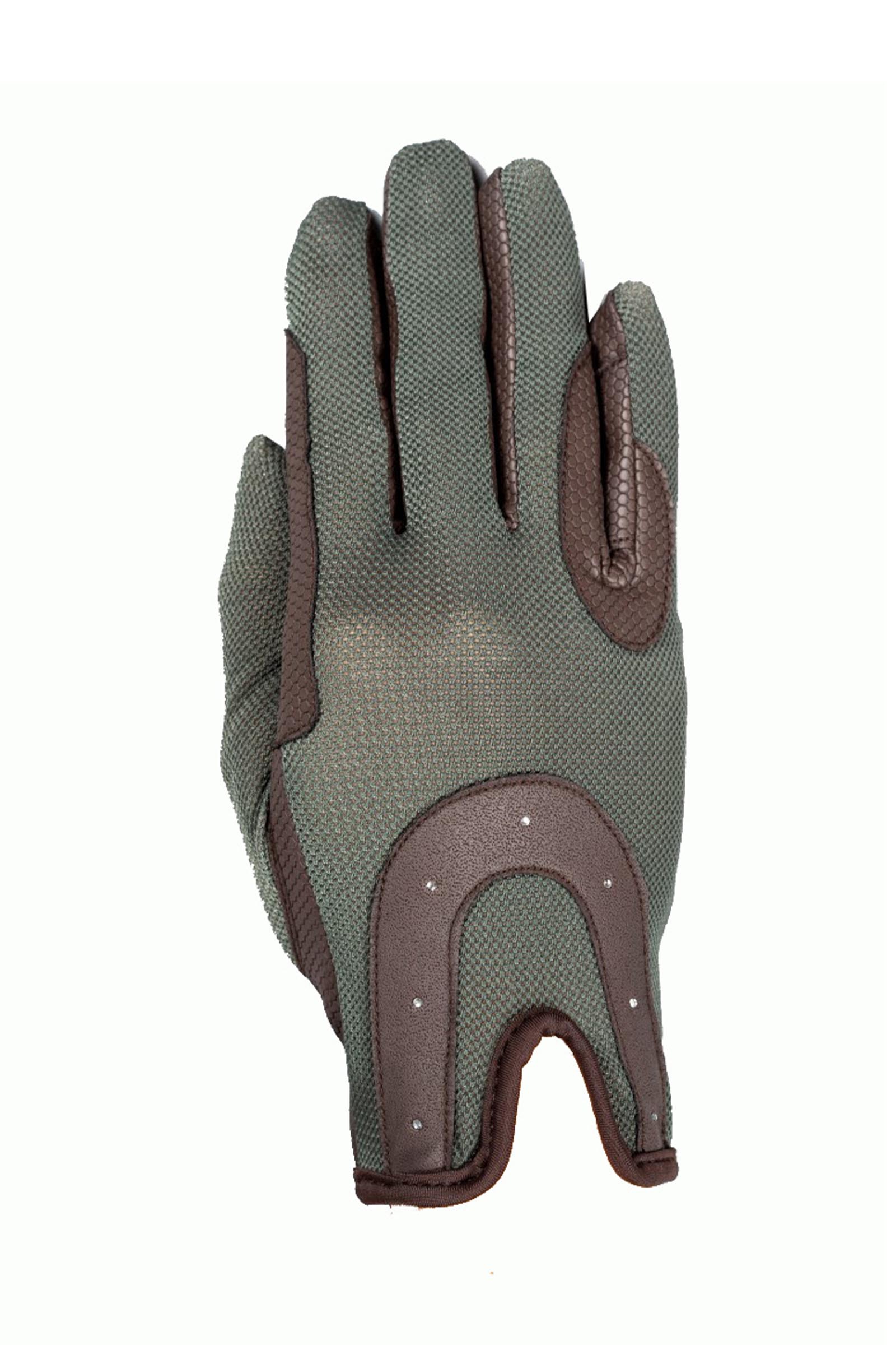 Brown/Pistachio RSL GOOD LUCK ridehansker med mesh-overh&aring;nd