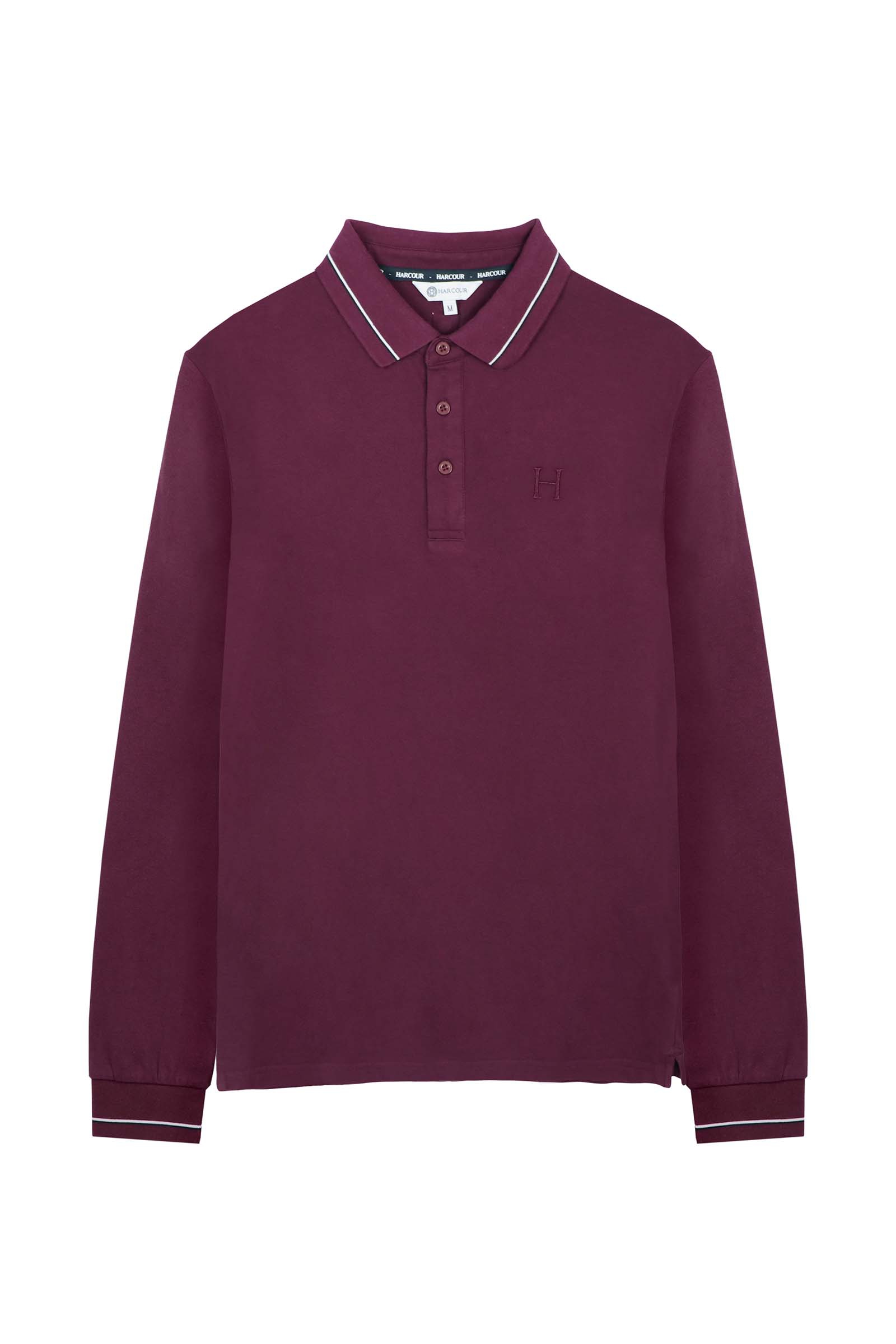 Dark Purple Harcour Pablo Langermet polo for menn