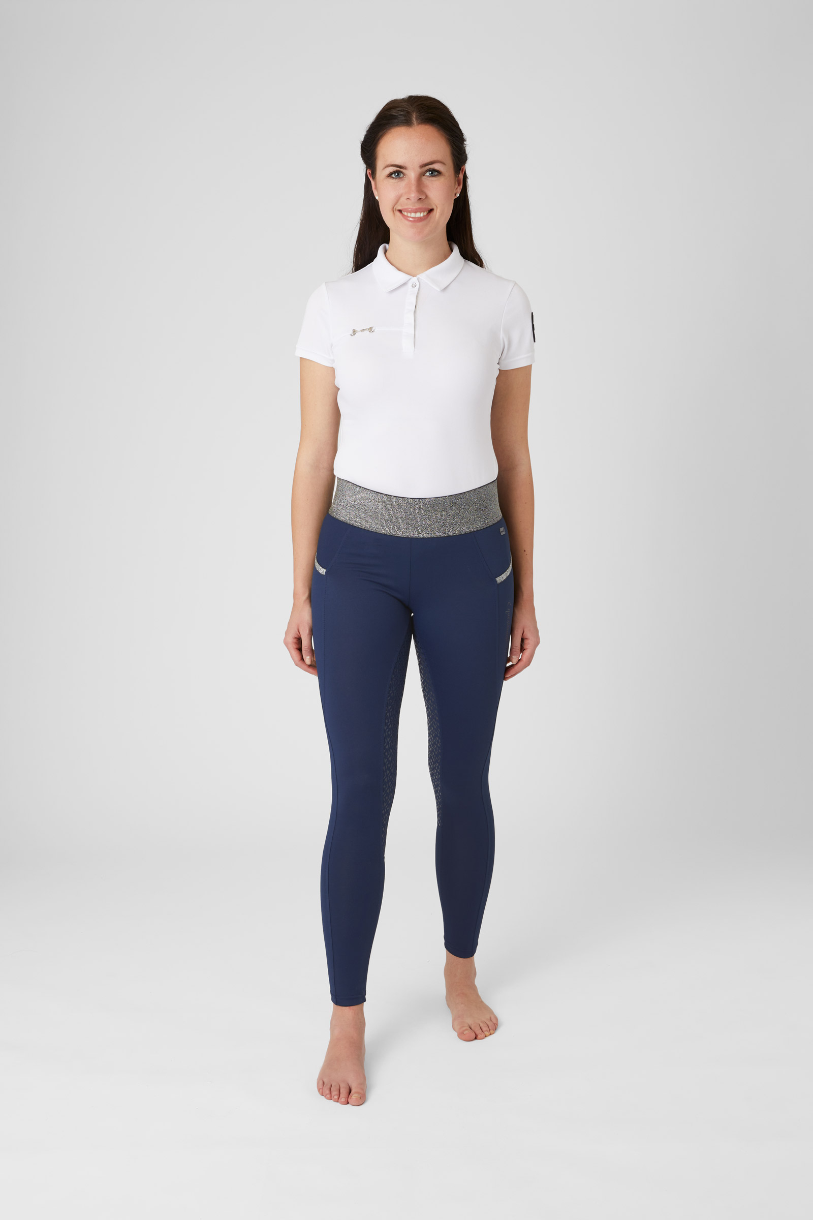 Helforsterket ridetights med glitterliv, dame