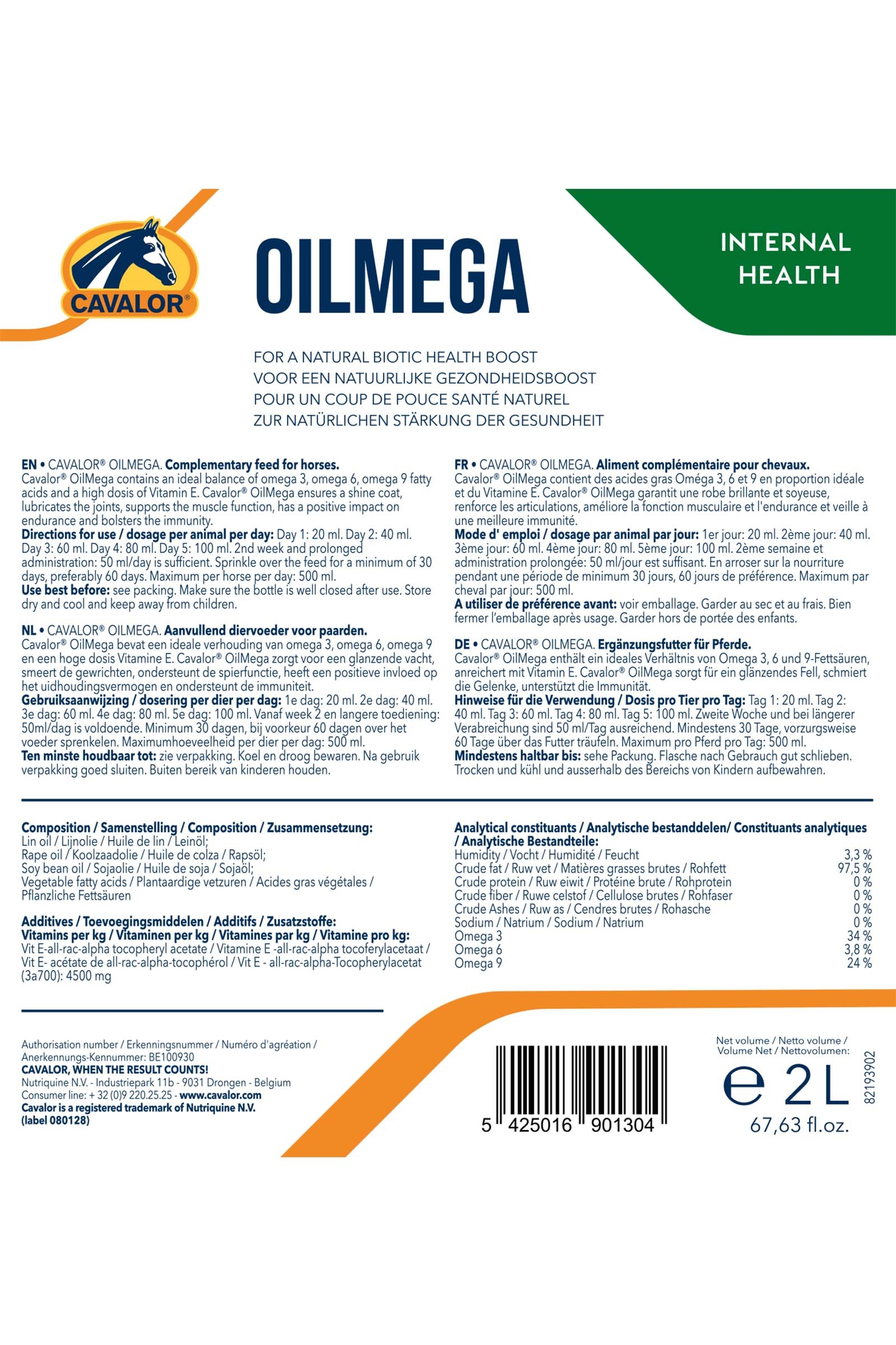 Cavalor Oilmega, 2 L