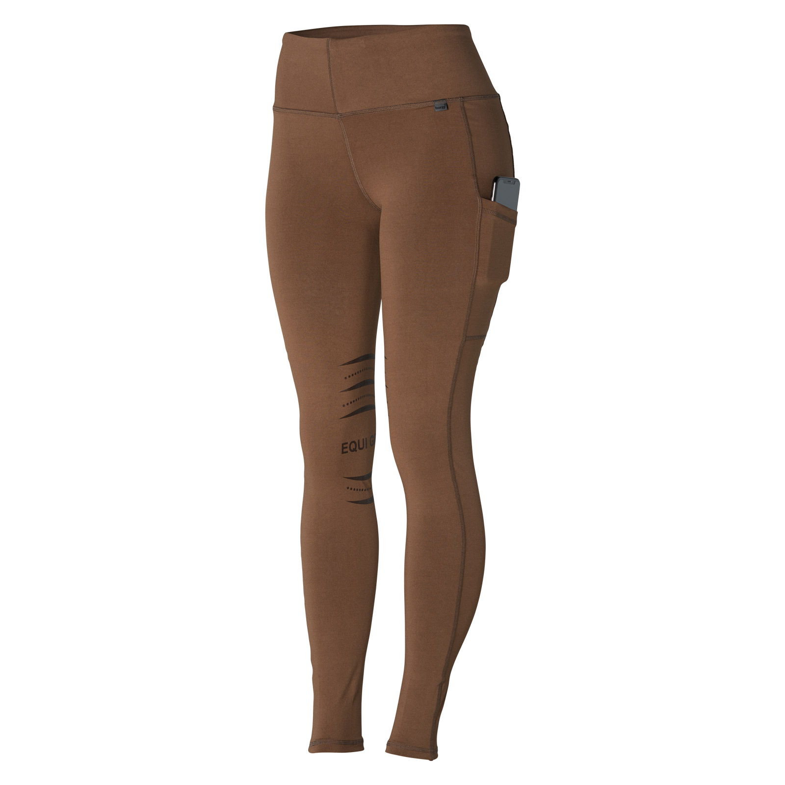 Ridetights, helforsterket silikon, mobillomme, dame
