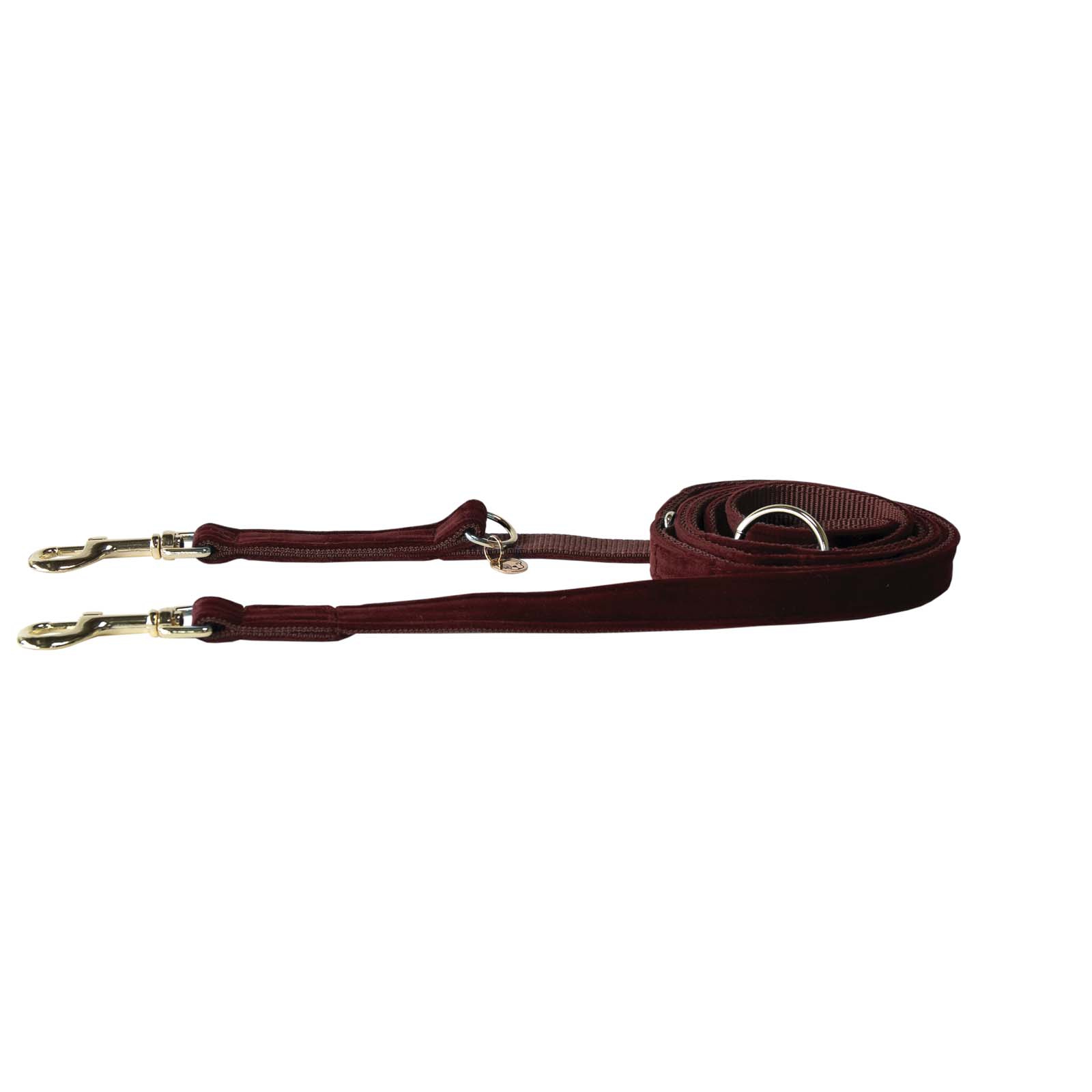 Dark Red Kentucky Dogwear Fløyels Hundebånd, 200 cm