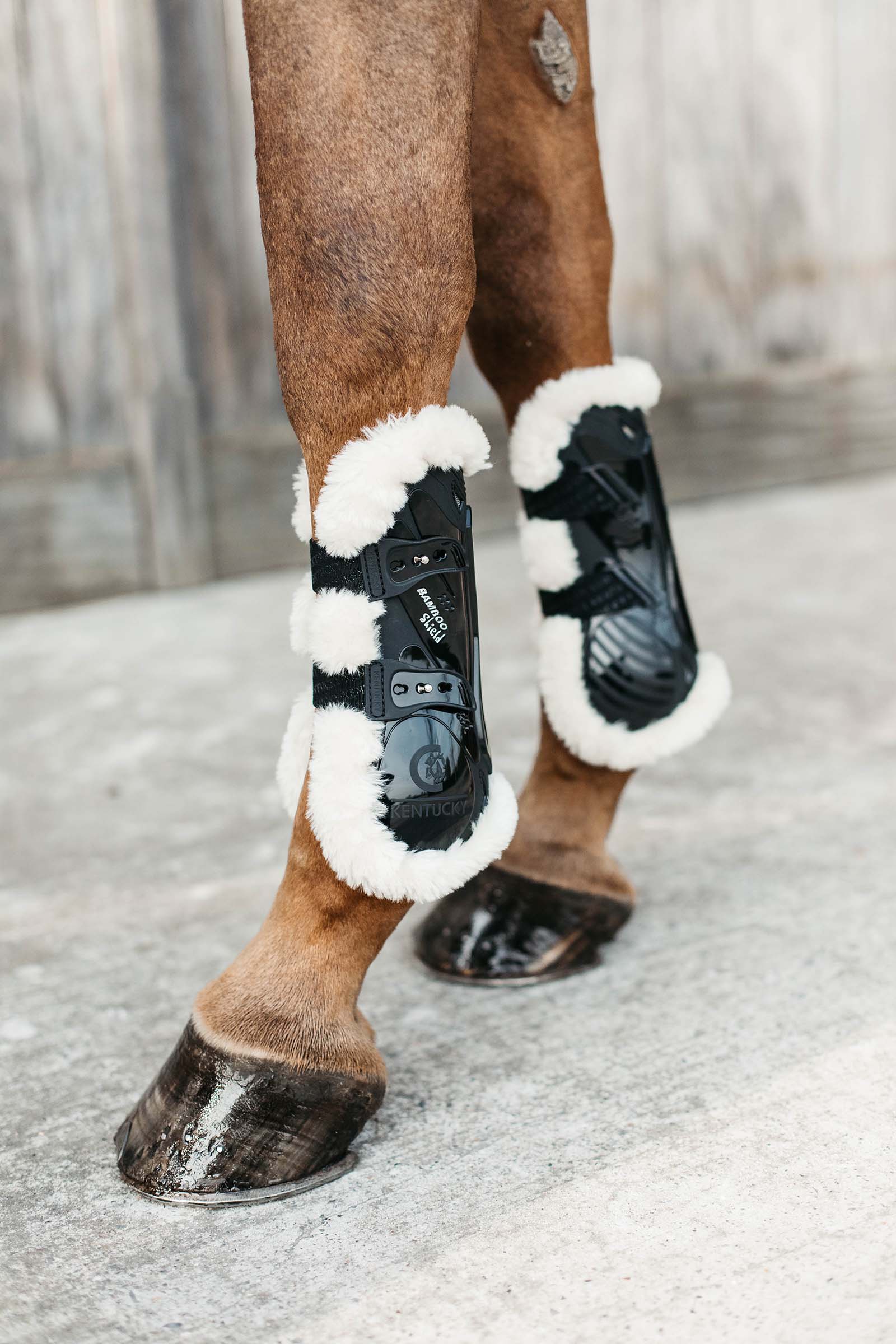 Kentucky Horsewear Vegan elastiske senebelegg med bambus og saueskinn