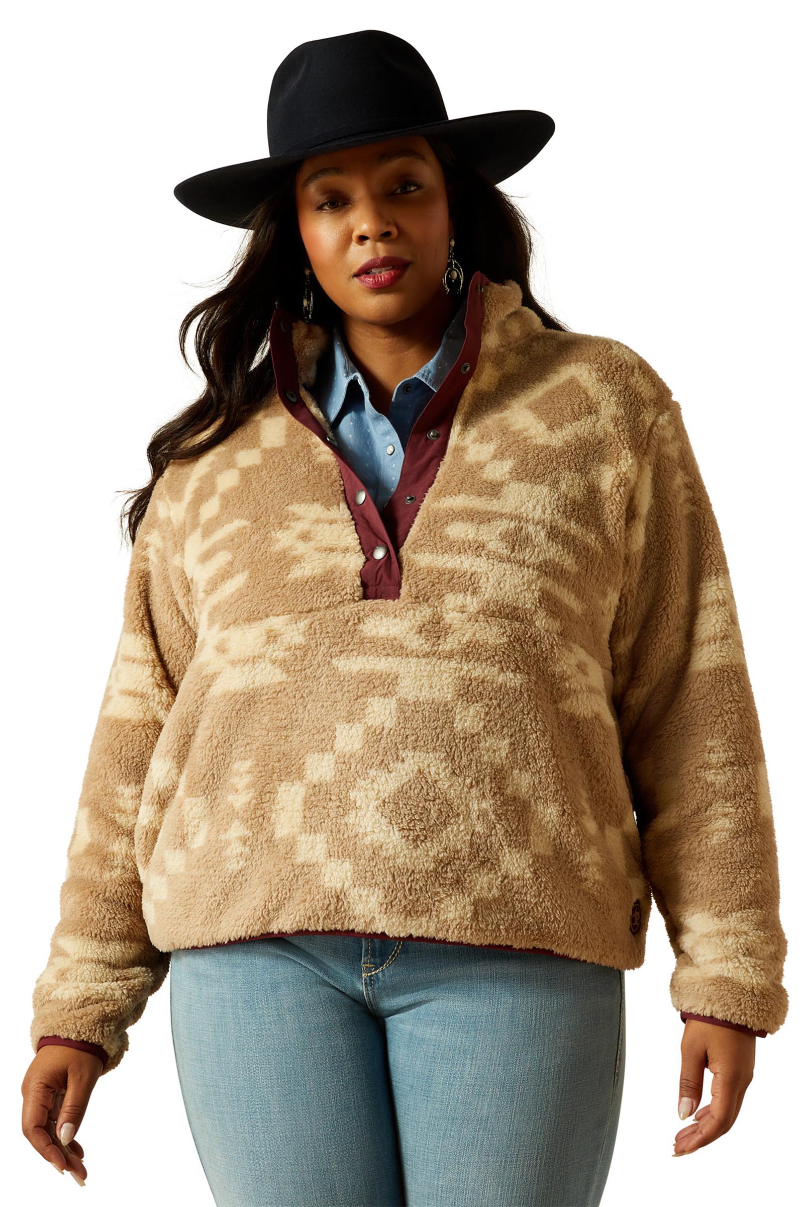 Ariat Berber Snap Dame genser med 1/2 stolpelukking med trykknapper