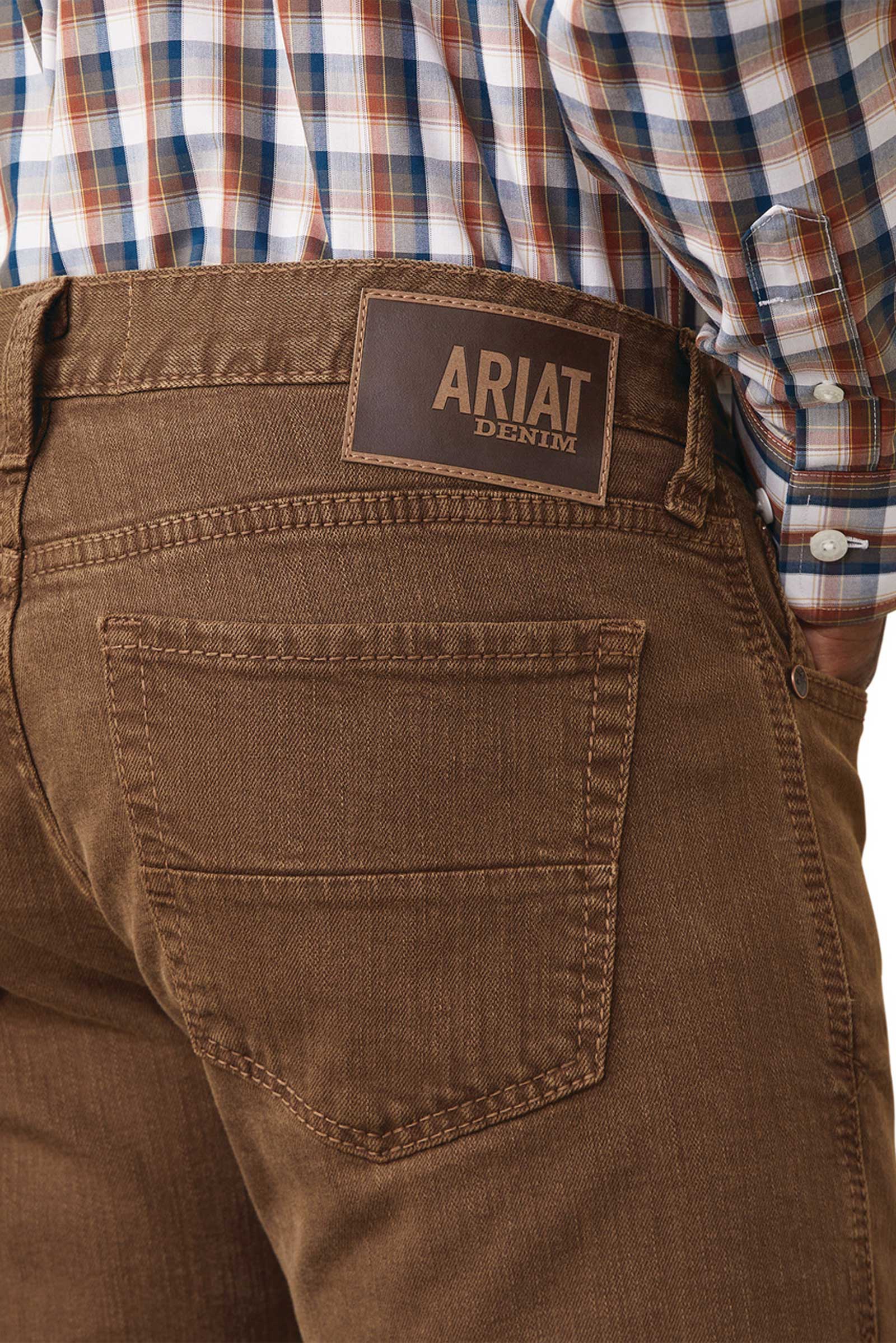 Ariat M7 Str Grizzly Straight jeans til herre i olivengr&oslash;nn