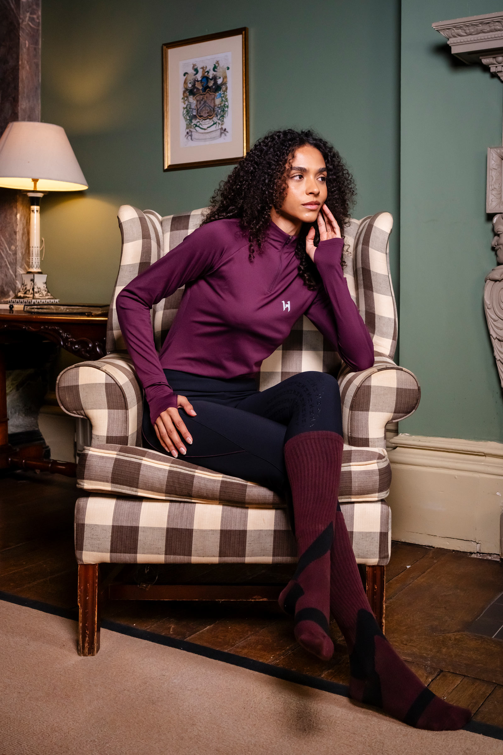 Celestial Purple Horseware Strive Winter 1/4 zip topp for kvinner