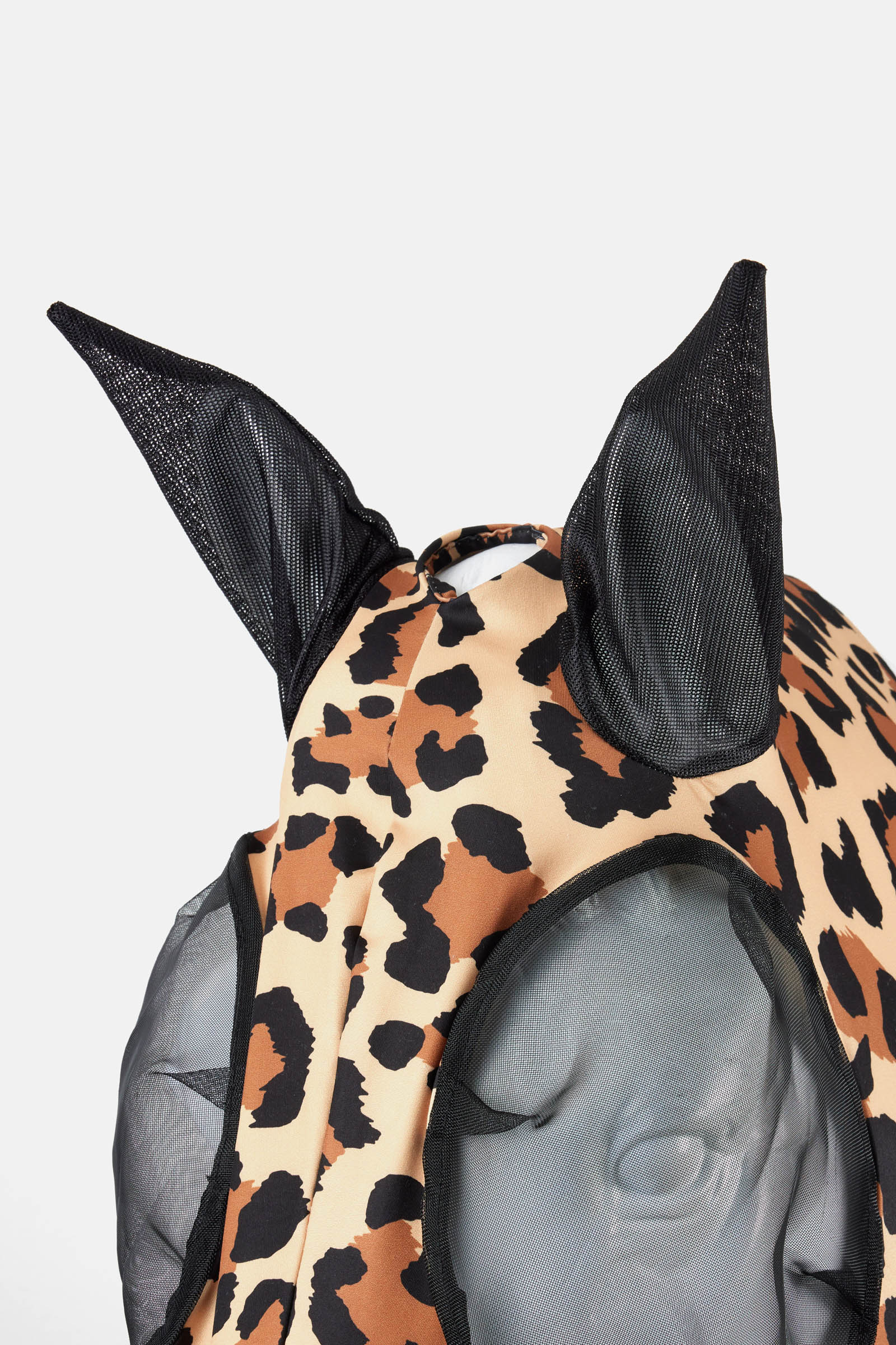 Braun/Leopard Horze Elastic fluemaske med glidel&aring;s