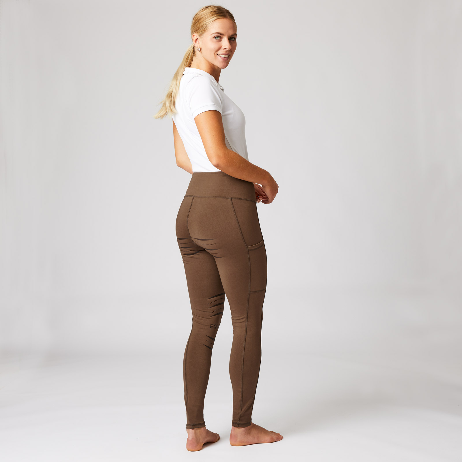 Ridetights, helforsterket silikon, mobillomme, dame