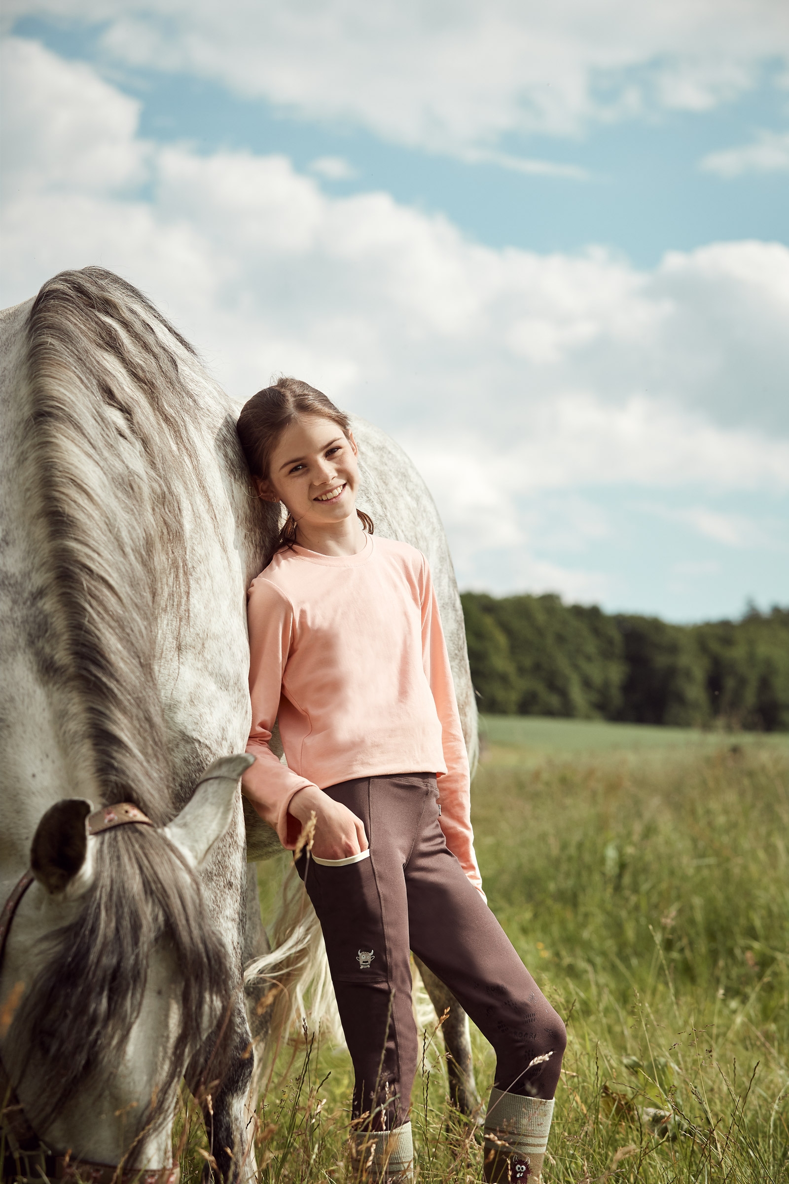 Horze Monster langermet skjorte til barn