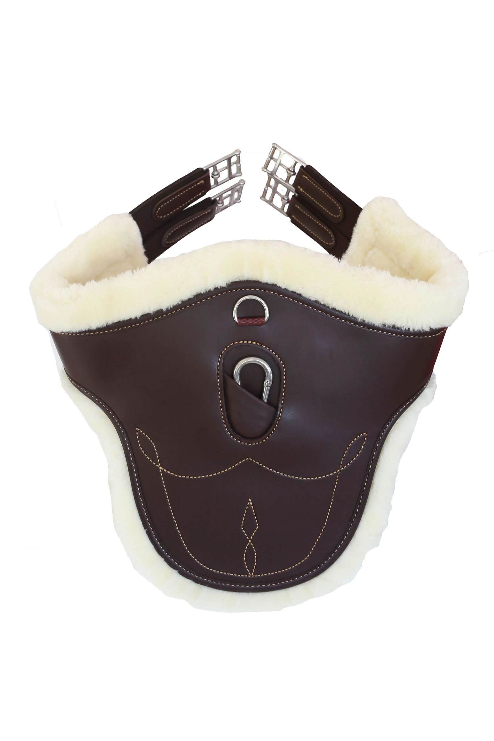 Brown Kentucky Horsewear saueskinnsgjord med mageplate