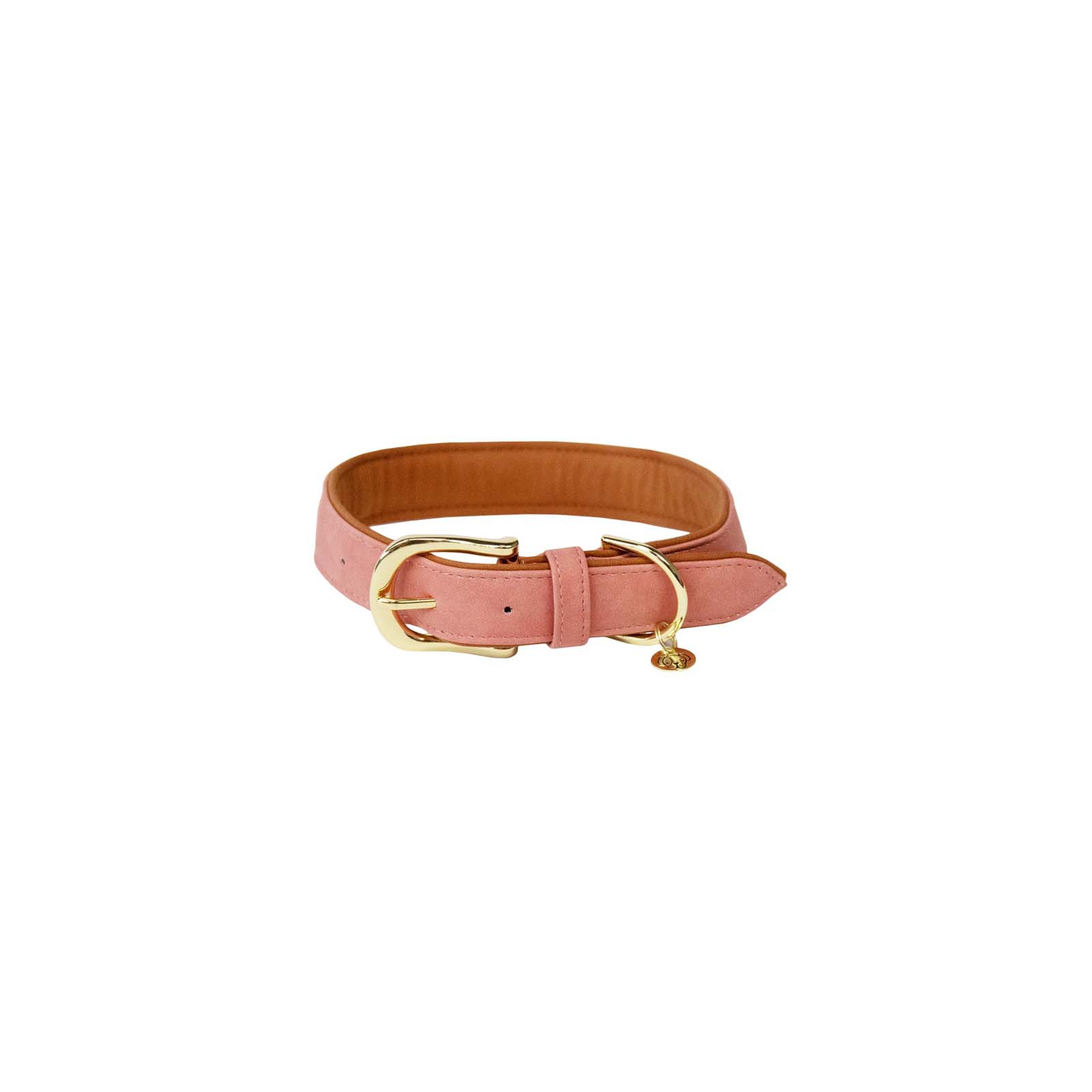 Pink/ Brown Kentucky Dogwear Soft Vegan lærhalsbånd