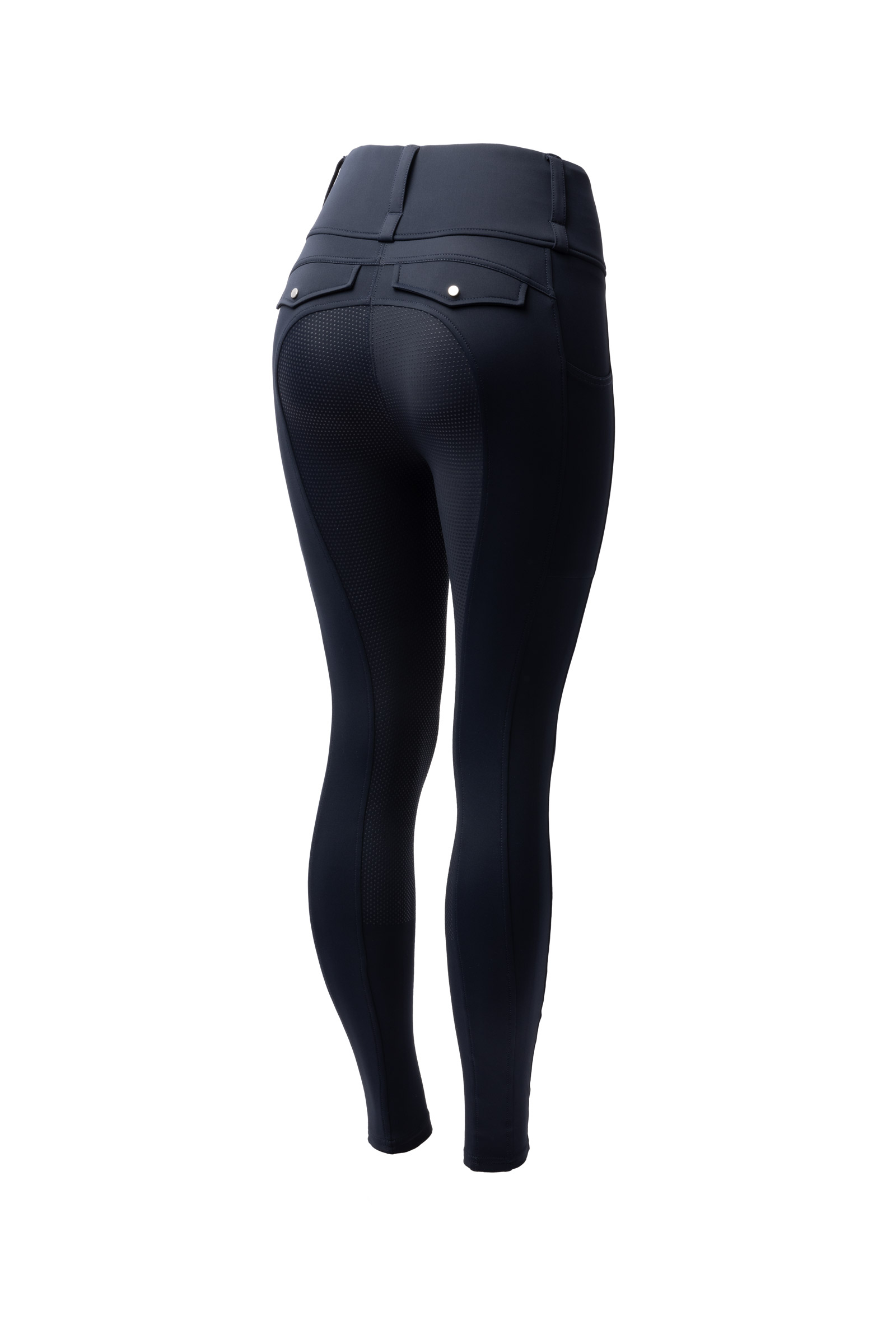 dark navy Horze Anya ridetights for kvinner med helforsterkning i silikon UPF 50+
