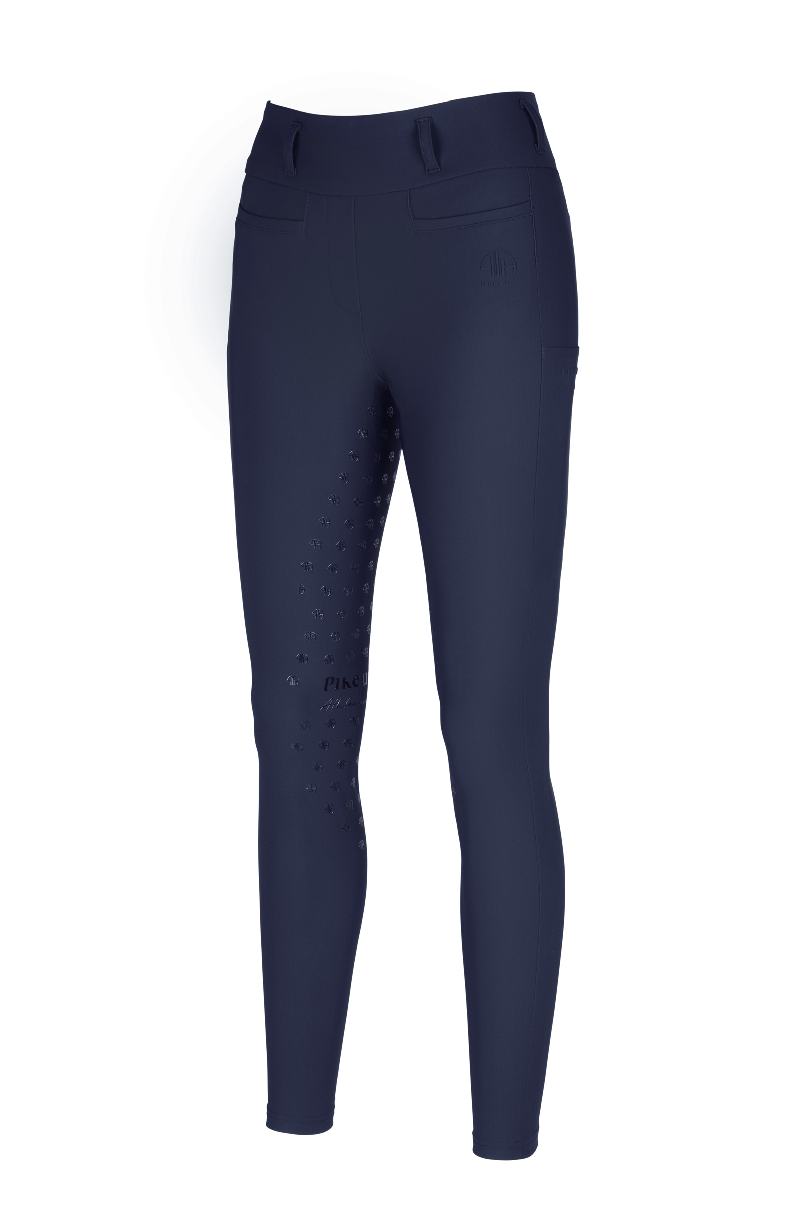 Midnight dark blue Pikeur Linnett nahtlos heforsterkede ridetights til dame med høyt liv og full seat