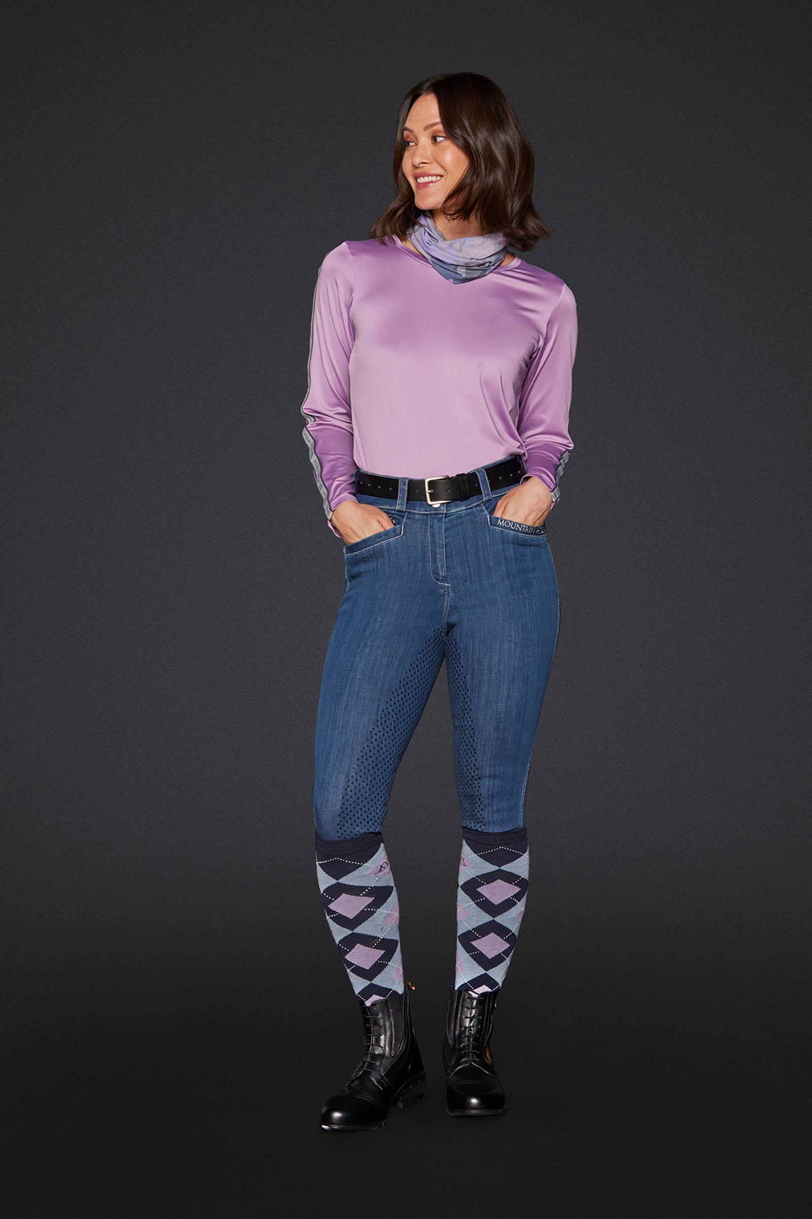 Mountain Horse Dream dame denim ridebukser med full grip