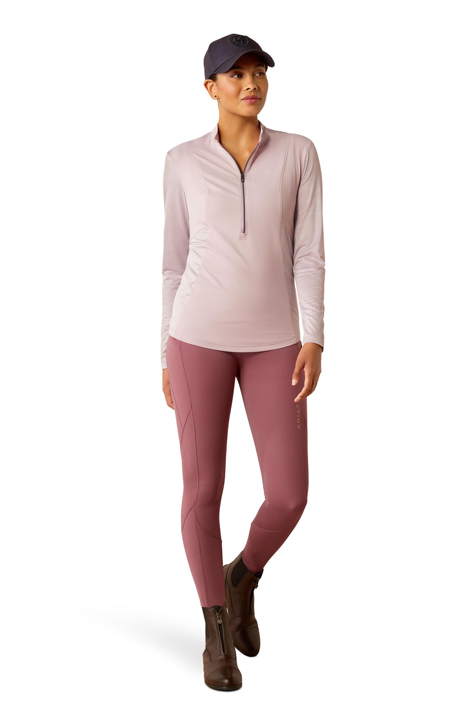 Ariat Breathe langermet dame-funksjonsskjorte med 1/4 glidel&aring;s