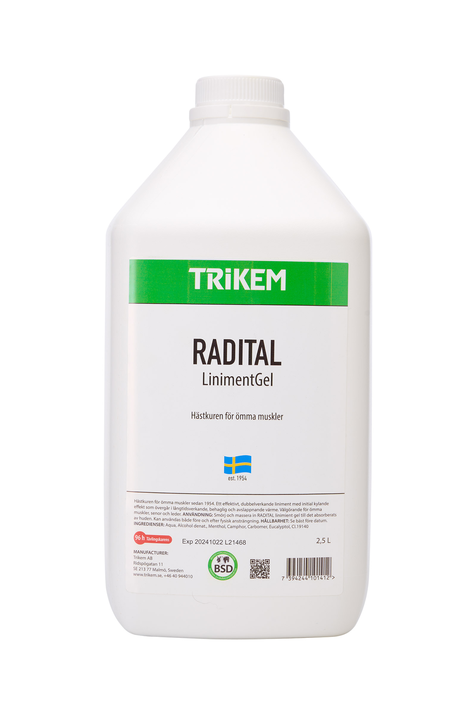 Trikem Radital varmende innsm&oslash;ringsgel, 2,5 liter