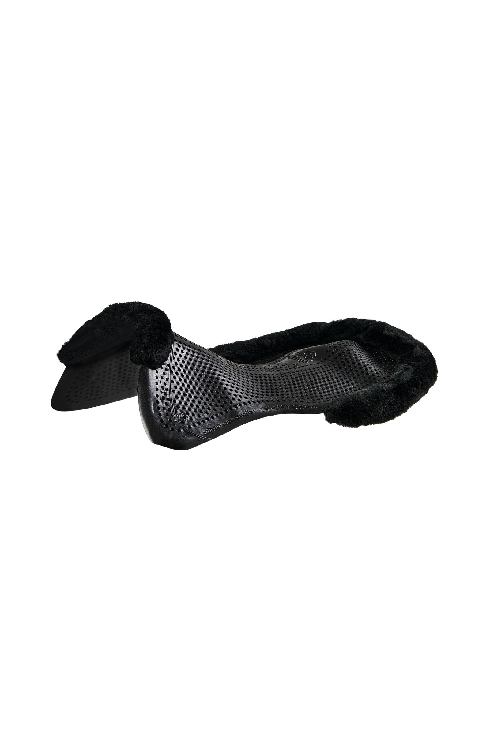 Black/Black Acavallo Gel Sklisikker Classic med kunstig lammeskinn flat