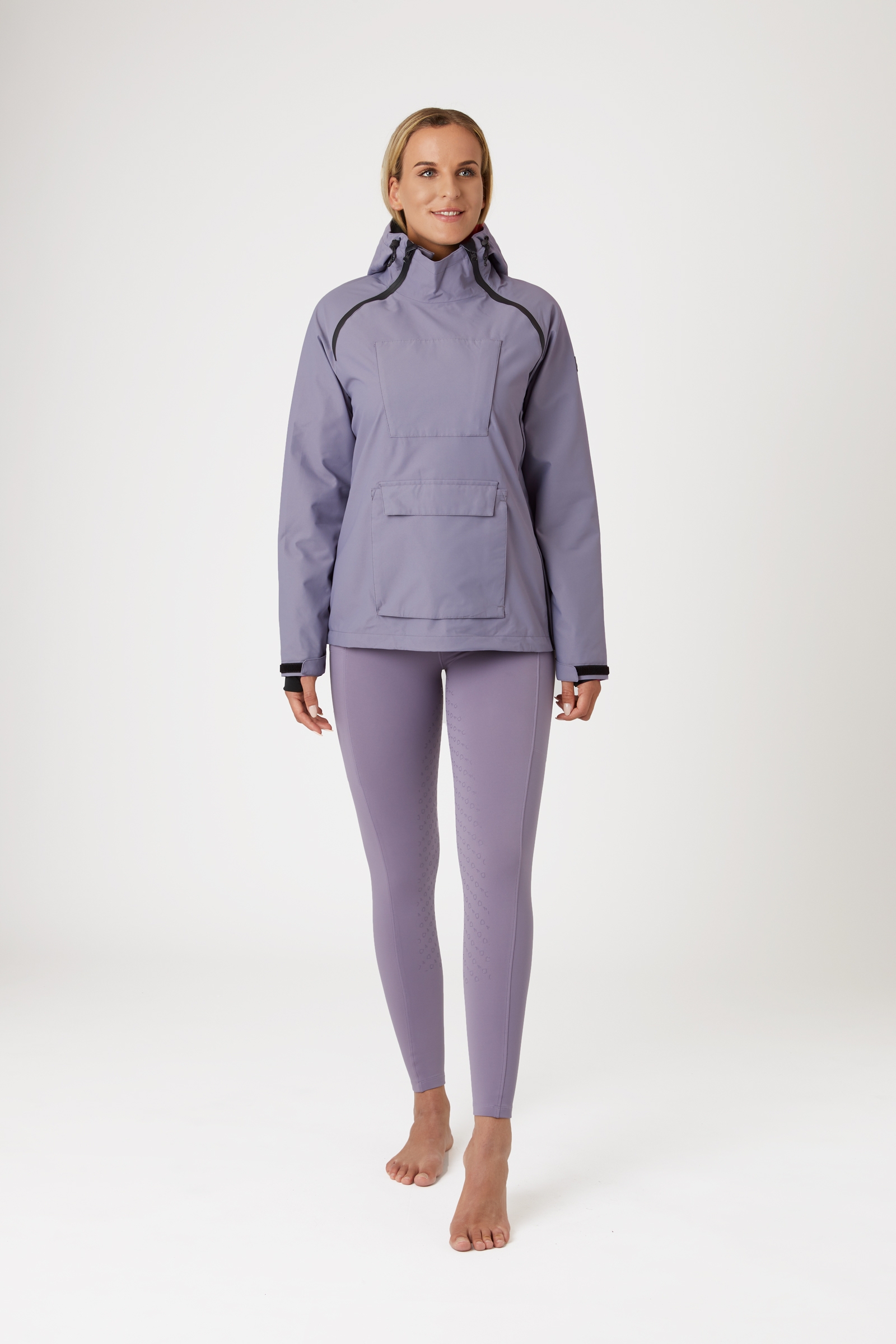 Horze Ayla ride-regnjakke med glidelås til dame