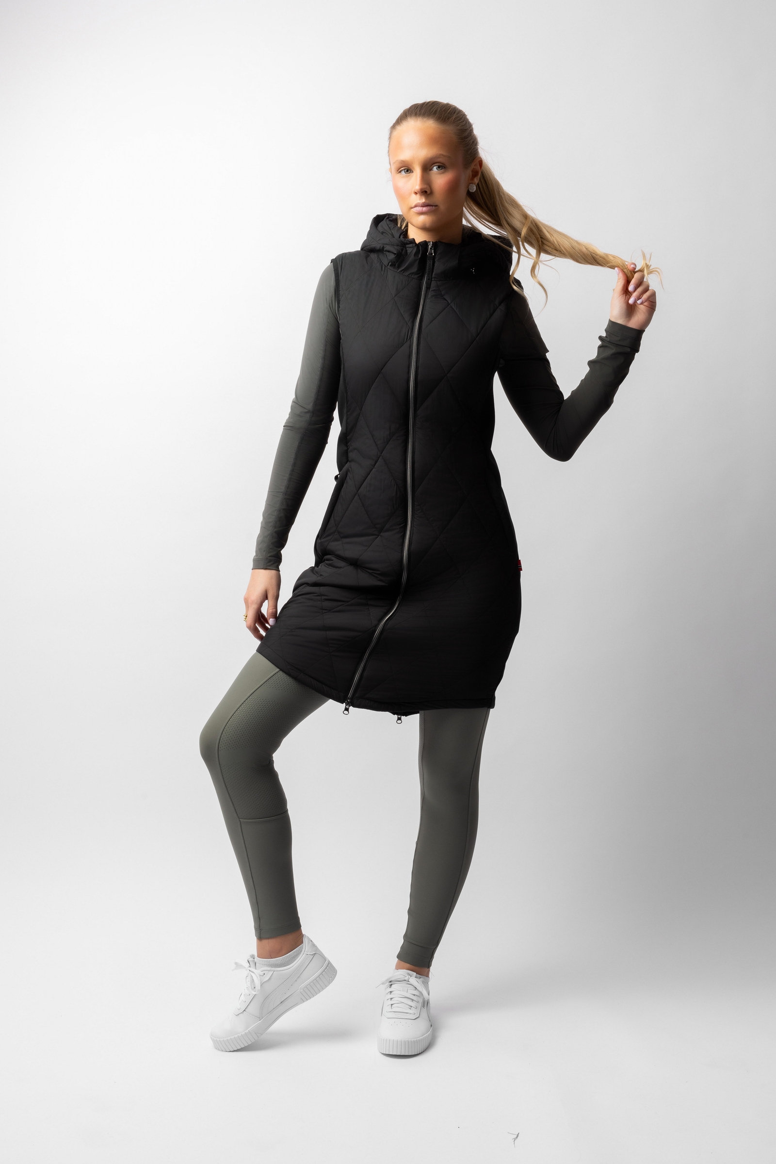 B Vertigo Agnetha lang vattert vest for dame  