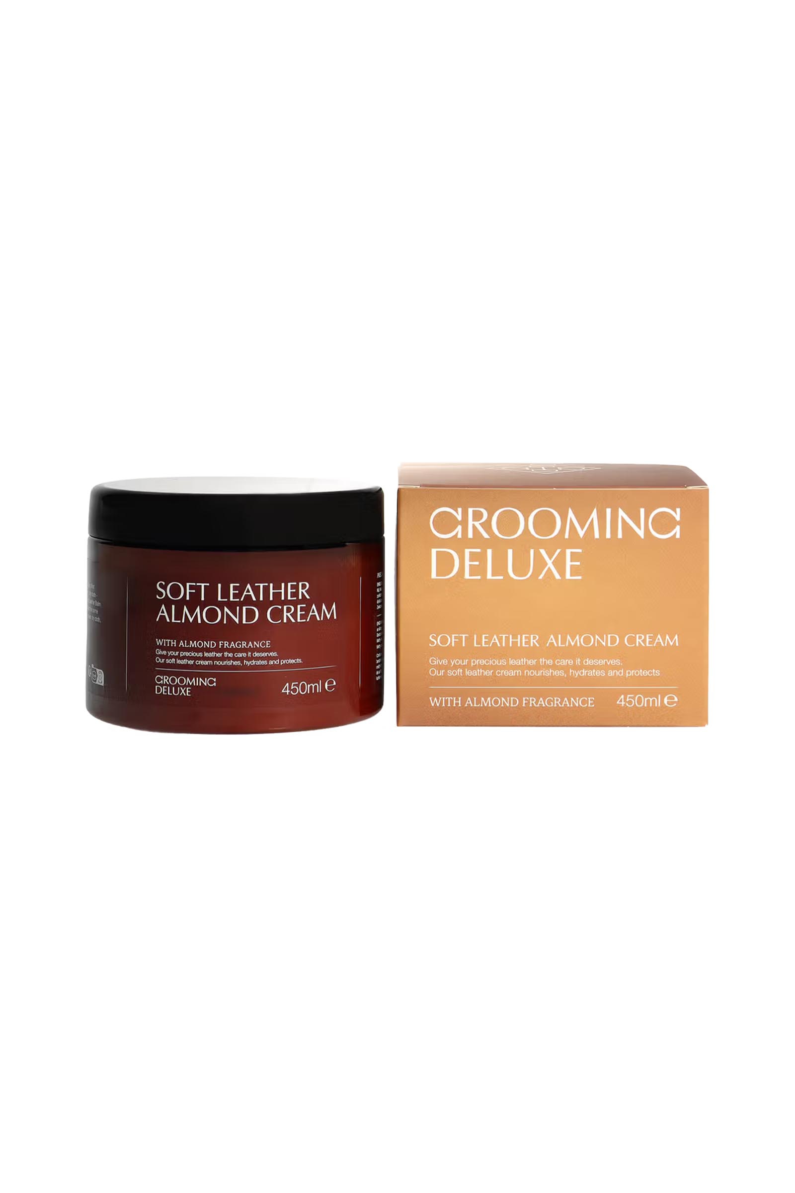 Grooming Deluxe Myk l&aelig;r mandelkrem, 450 ml