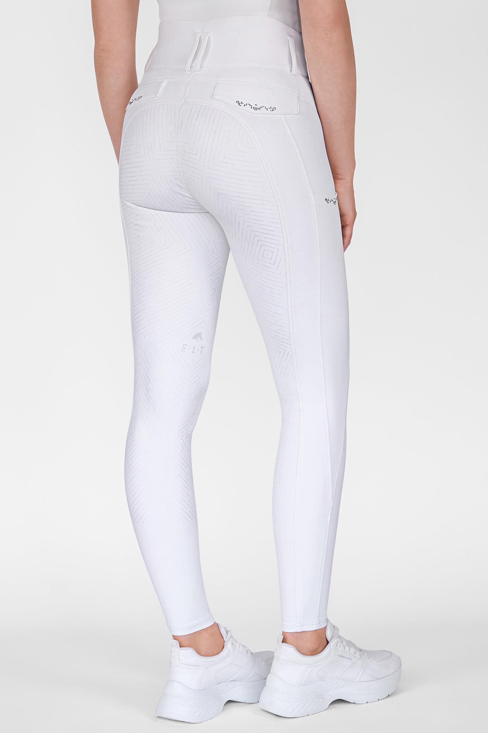 White ELT Comfort Ride Glam dame ridebukse med fullgrip