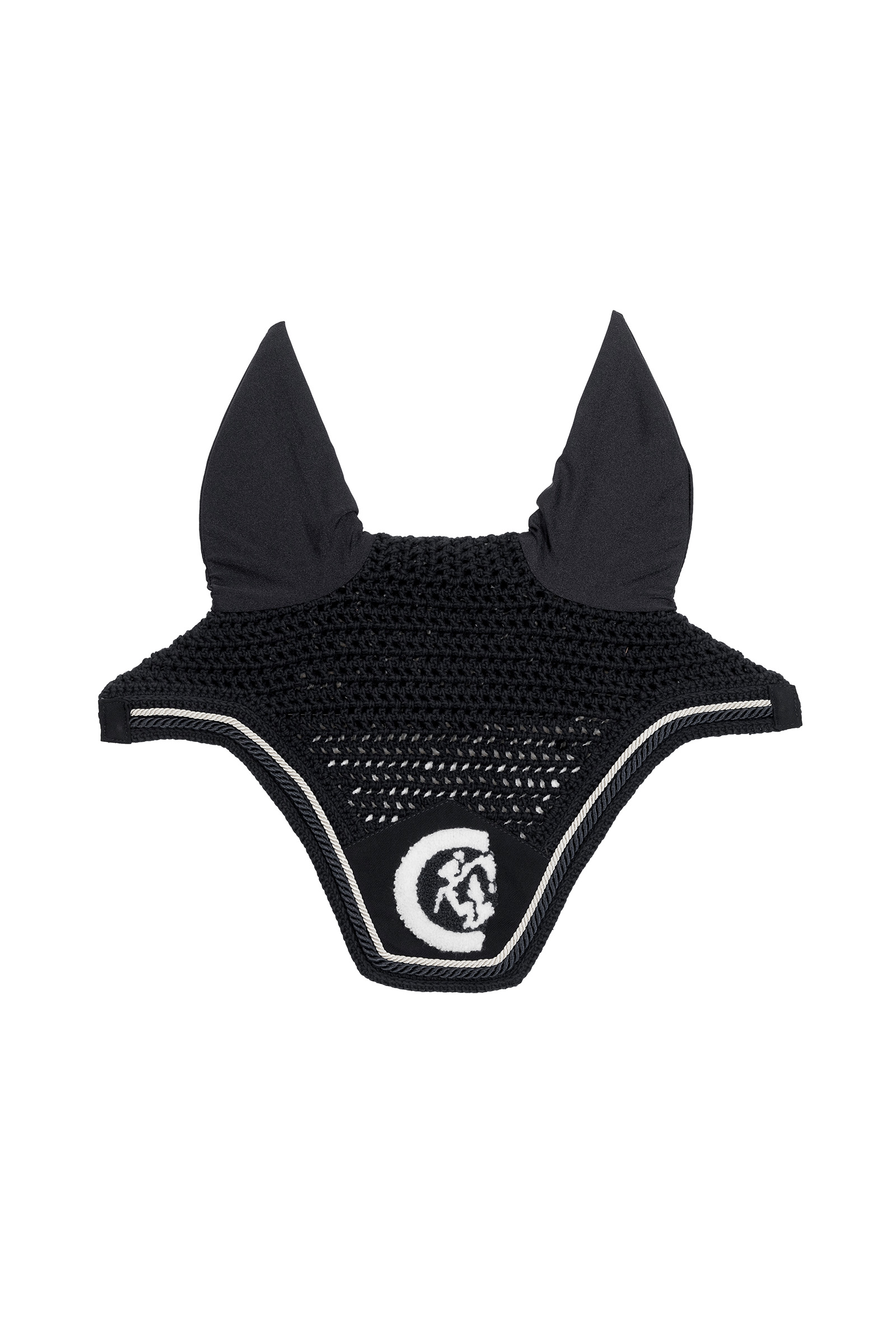 black Kentucky Horsewear ørehette Wellington 3D Logo rope