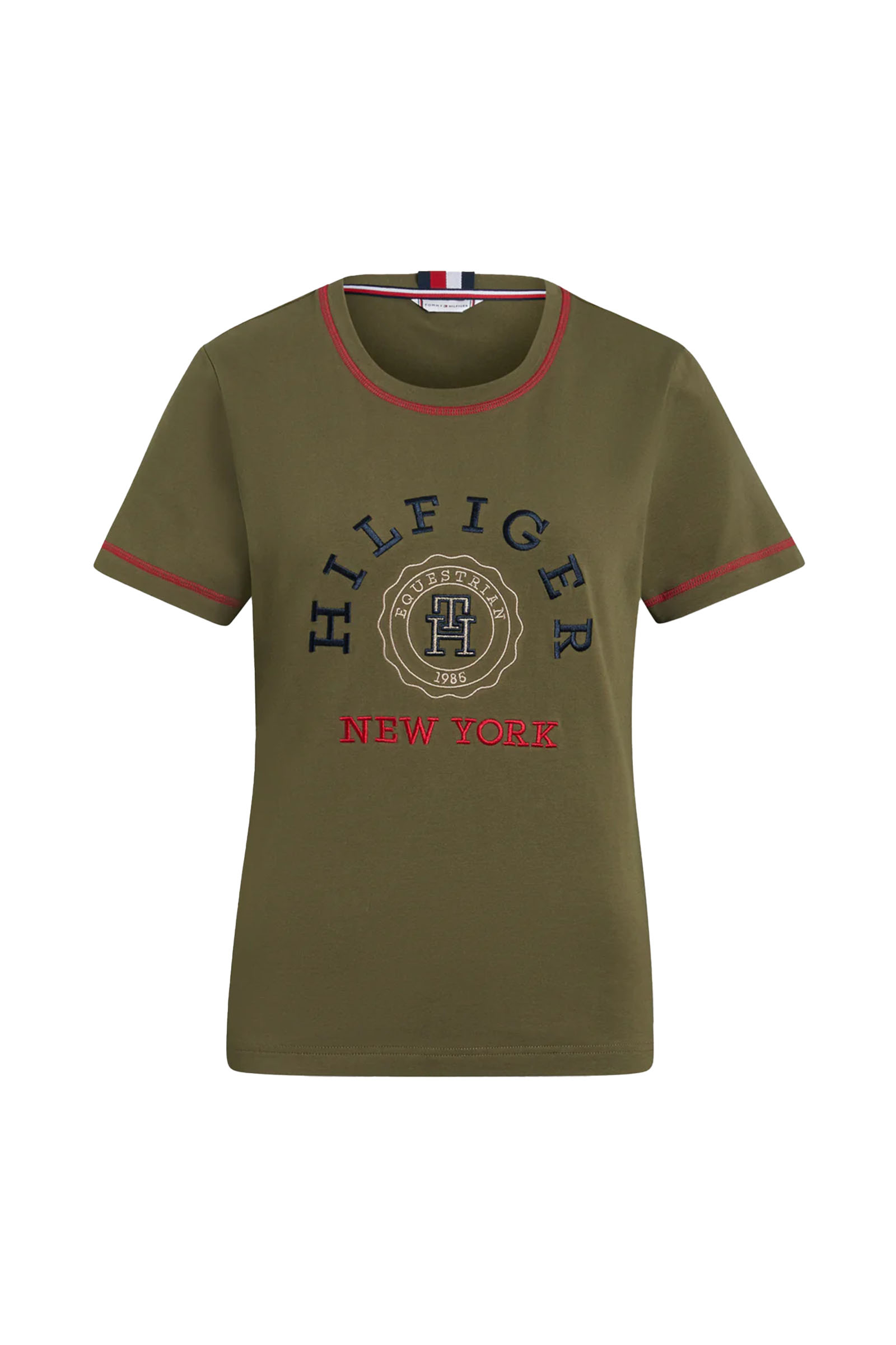 UTILITY OLIVE Tommy Hilfiger Equestrian Newport grafisk t-skjorte