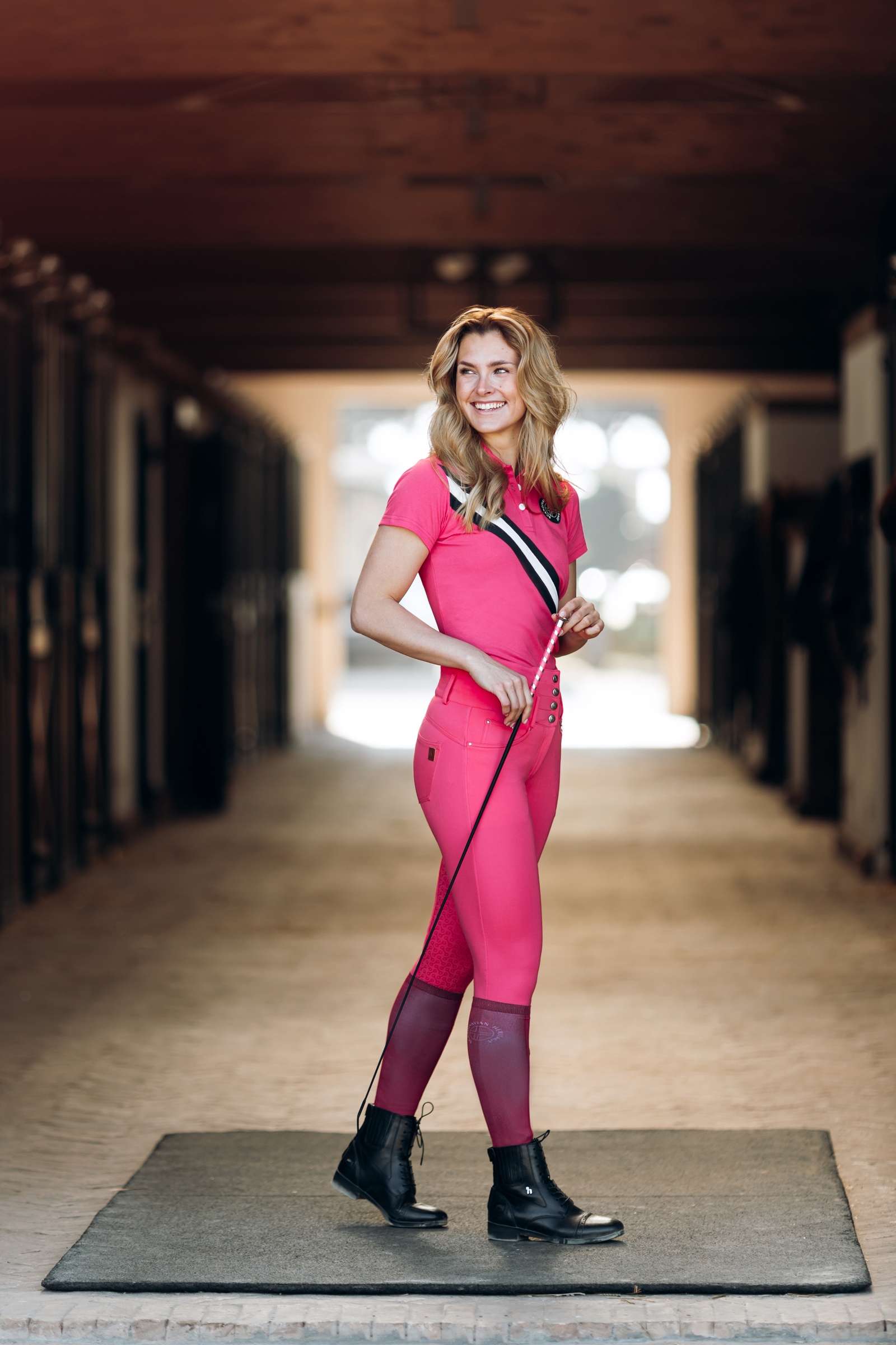 Horze ridesokker med tynt skaft og trykk