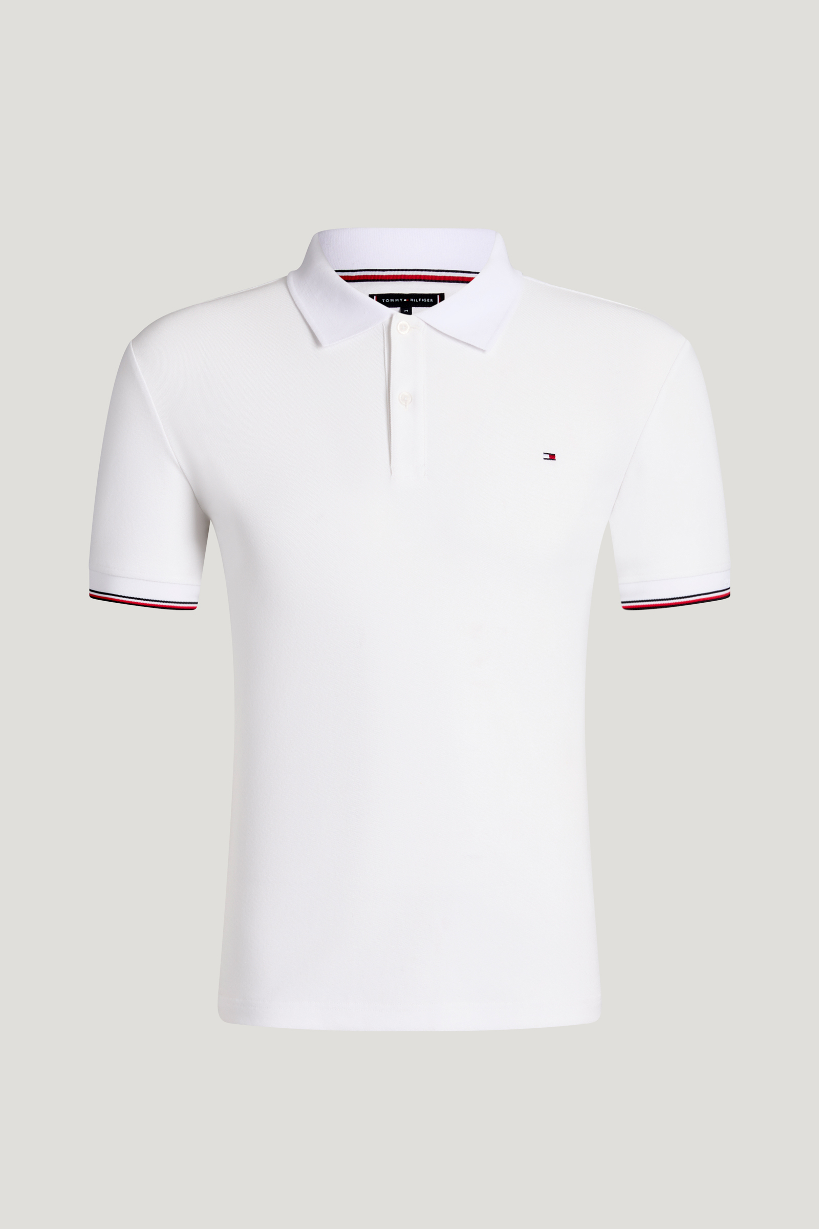 Optic White Tommy Hilfiger Equestrian Davis herre piqu&eacute; poloskjorte