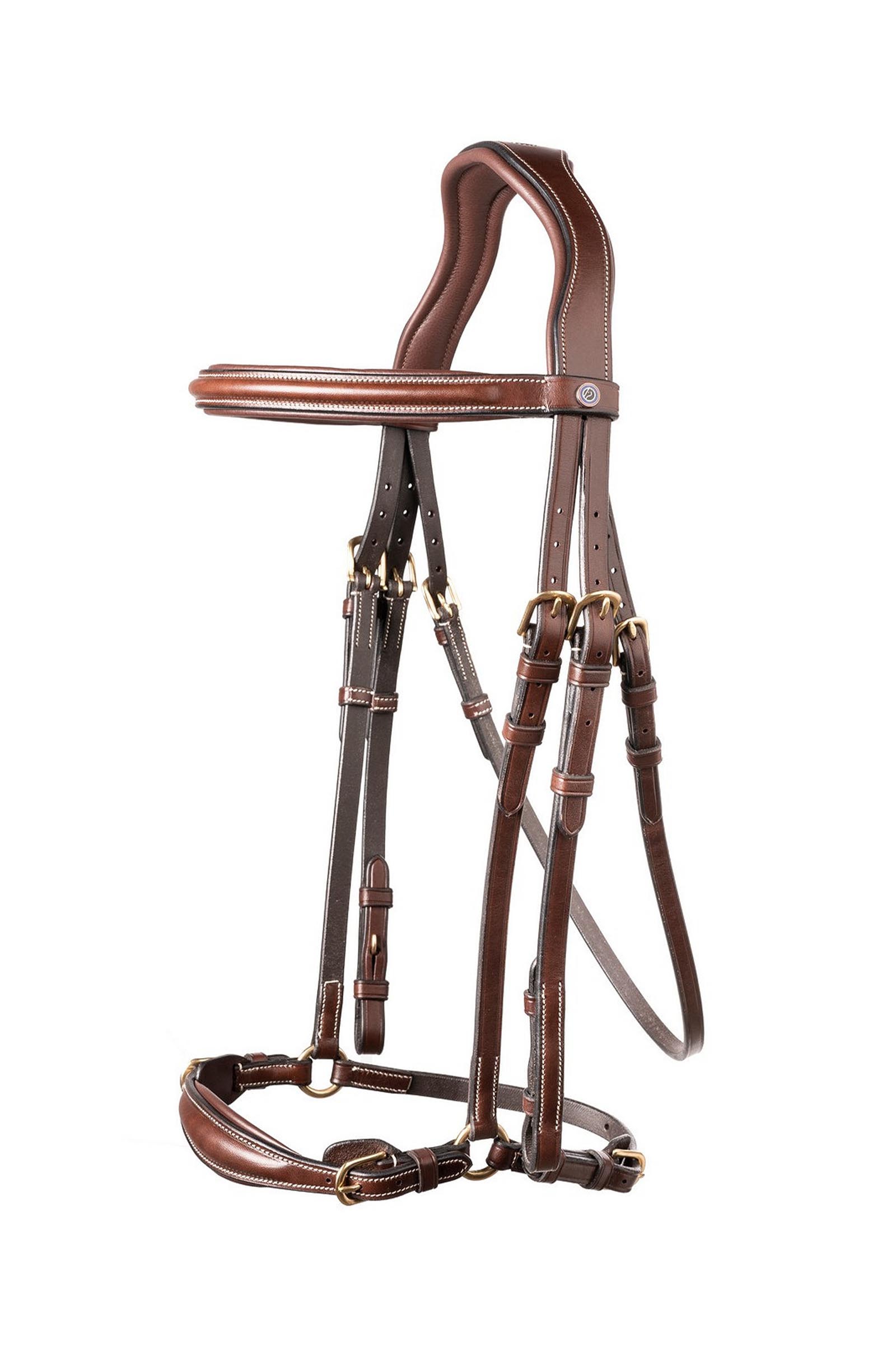 Brown/Gold Trust Equestrian Barcelona justerbart hannoveransk nesereim hodelag