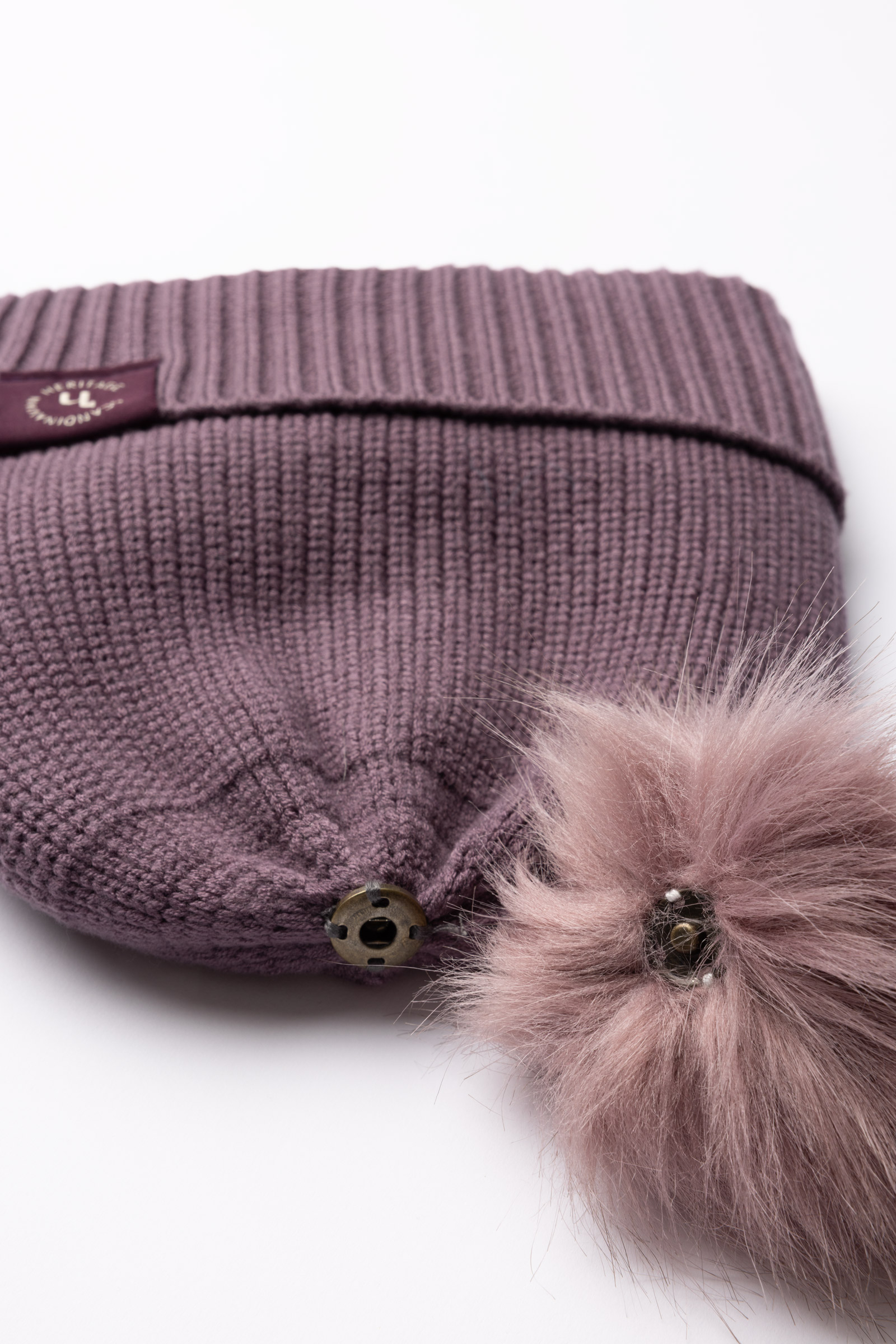 Horze Noa Barnas strikkede lue med avtakbar pompon