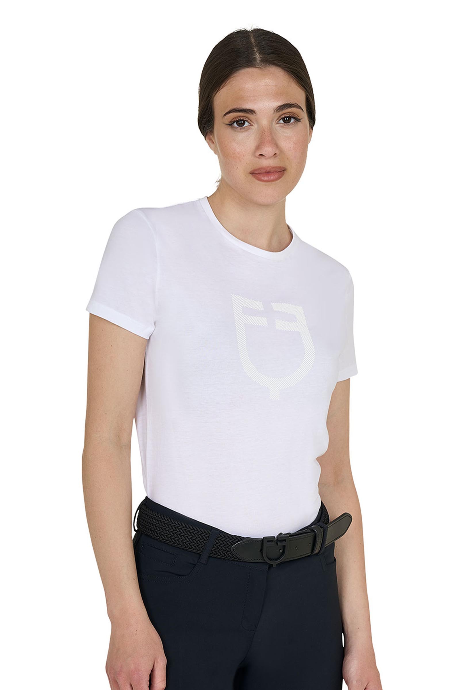 Equestro SS2026 Dame bomulls T-skjorte med blank logo  