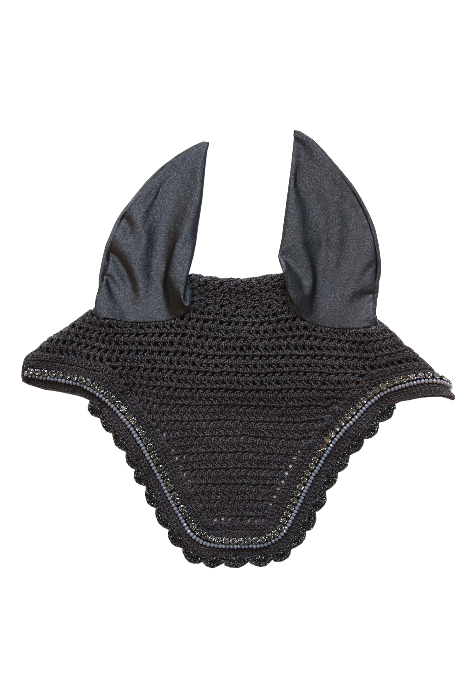 Grey Kentucky Horsewear Wellington fluehette med steiner og perler  