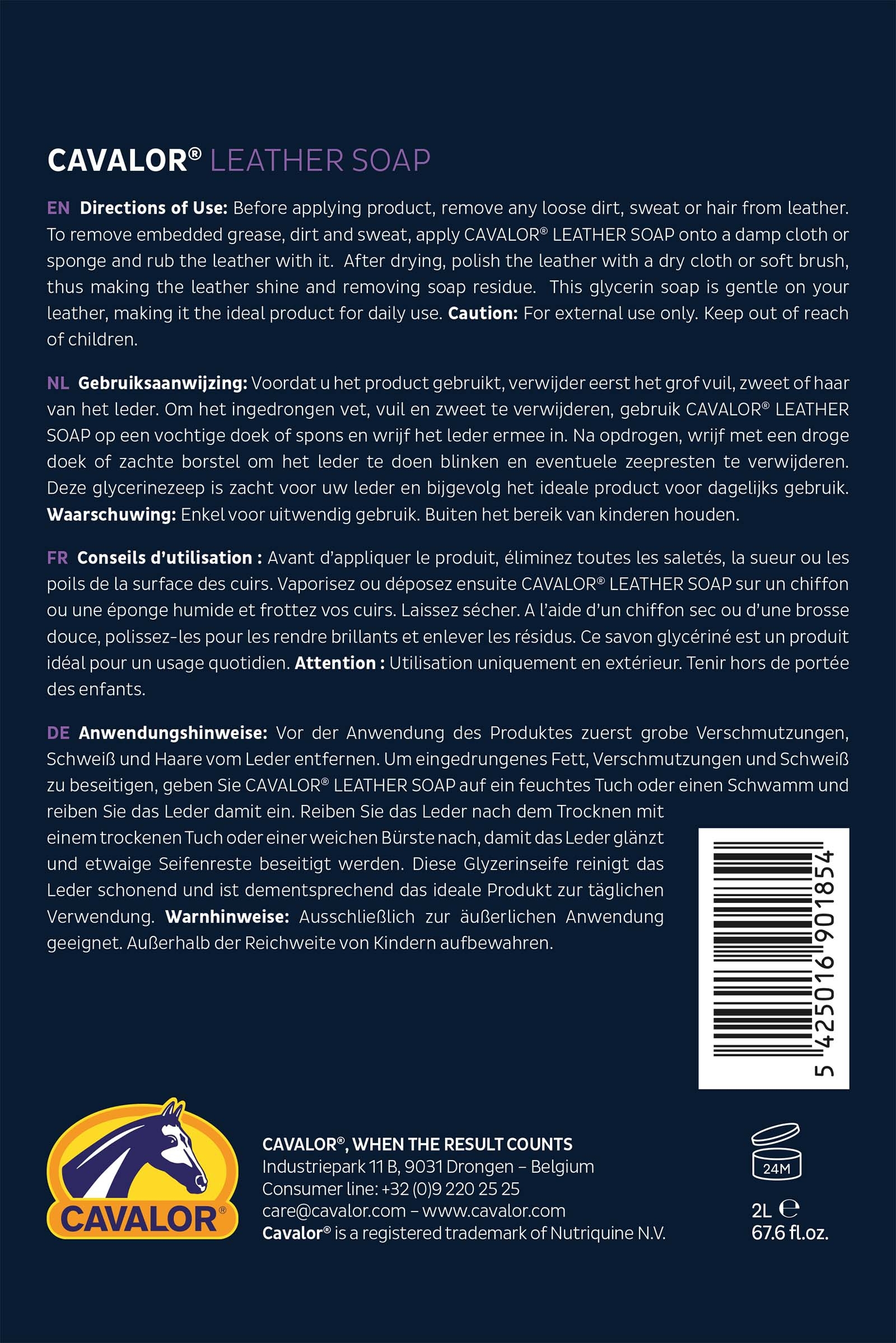 Cavalor l&aelig;rs&aring;pe spray, begrenset opplag, l&aelig;rpleie, 2 liter