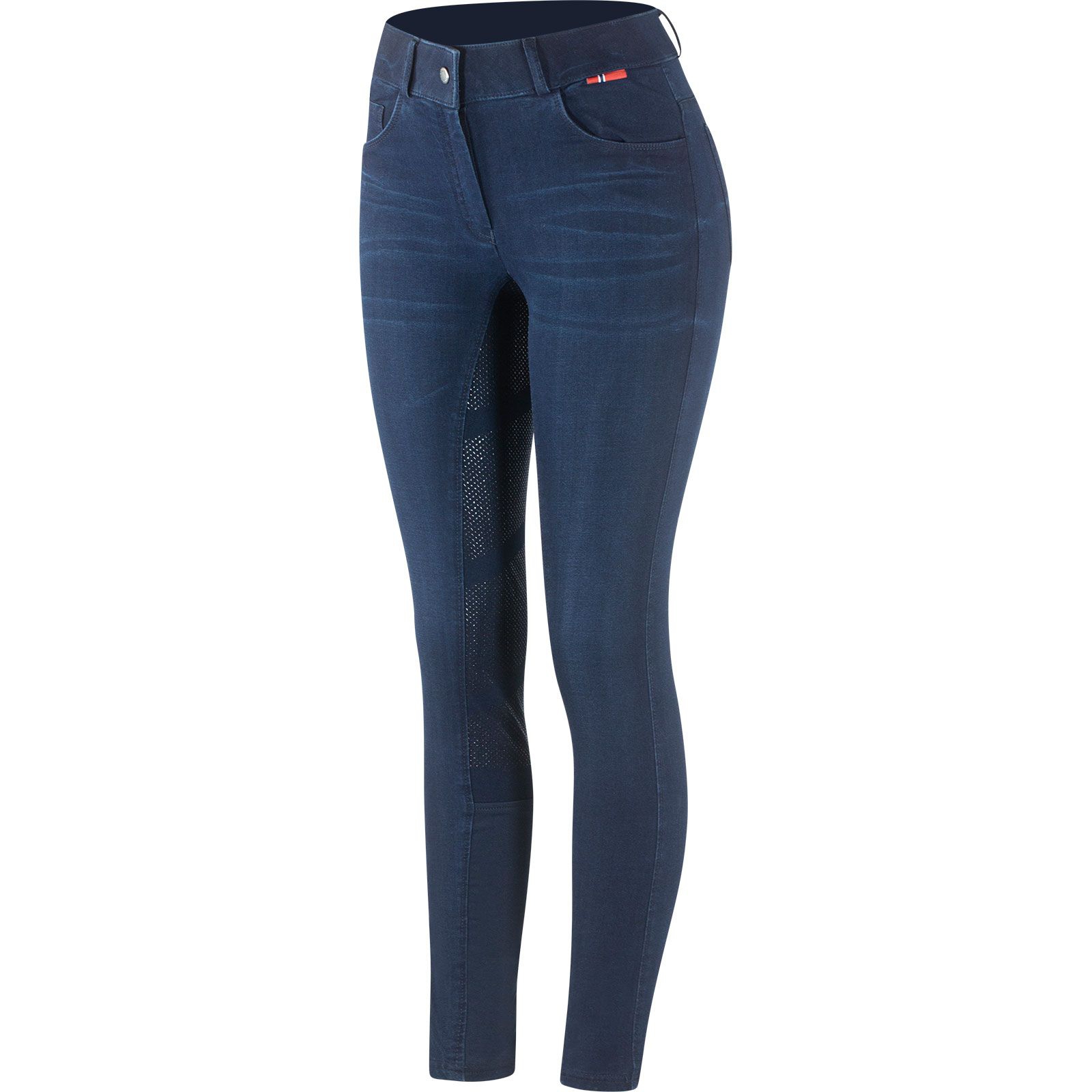 B Vertigo Elle denim ridebukse, helforsterket med silikon, dame