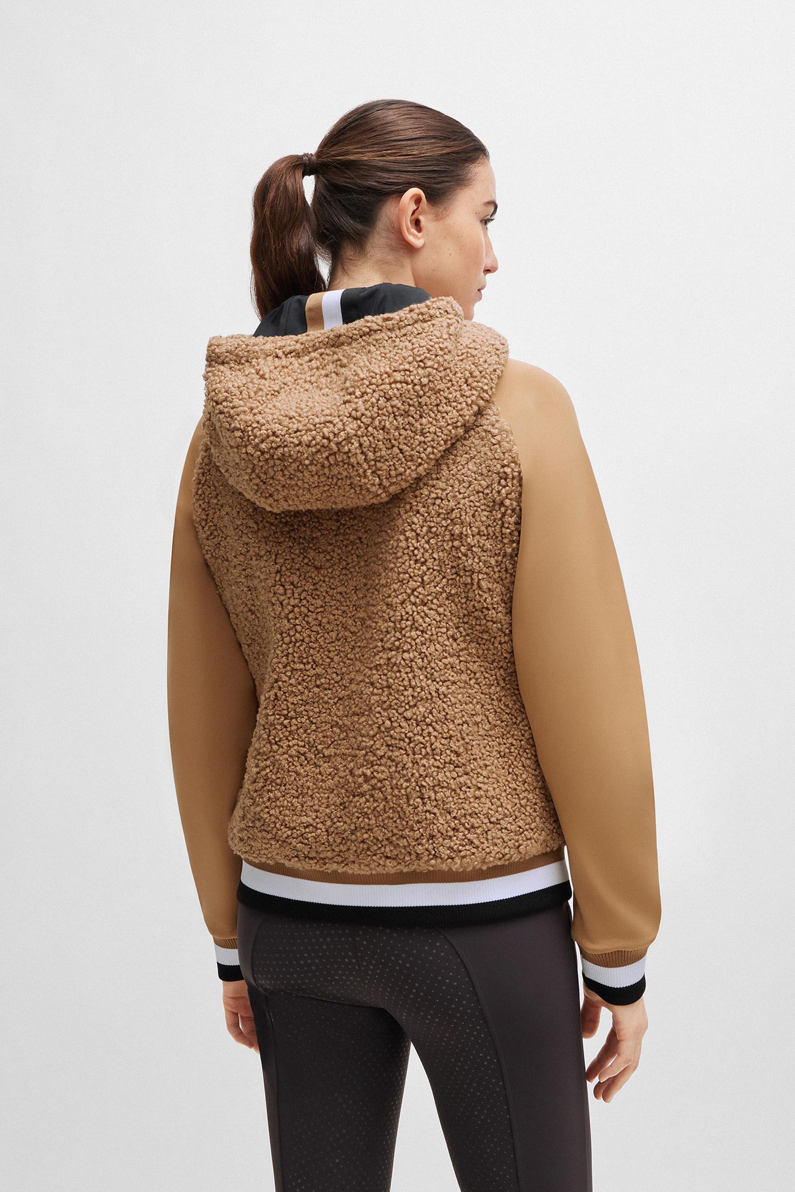 Boss Riva Teddy Hybrid Zip hettegenser