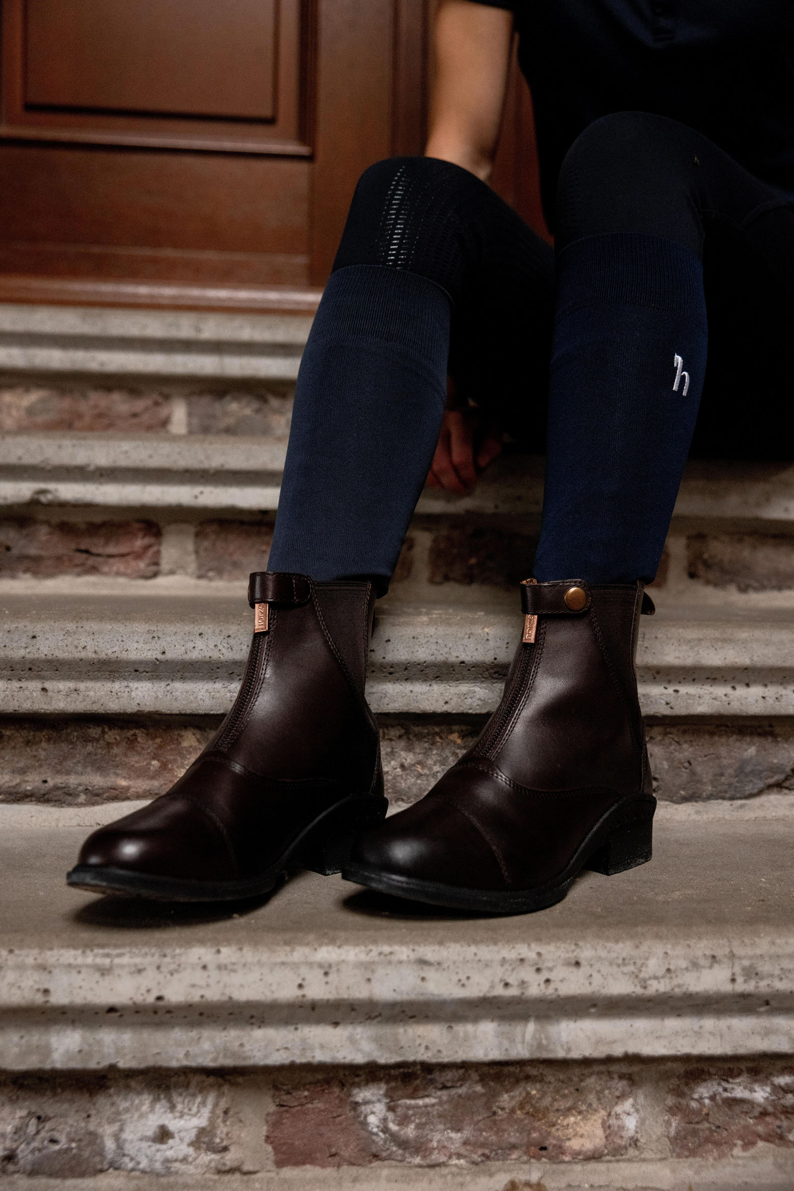 Horze Rose jodhpur i lær med frontglidelås