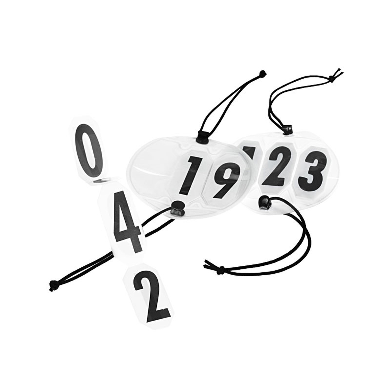 Horze nummerskilt til hodelag, store og runde