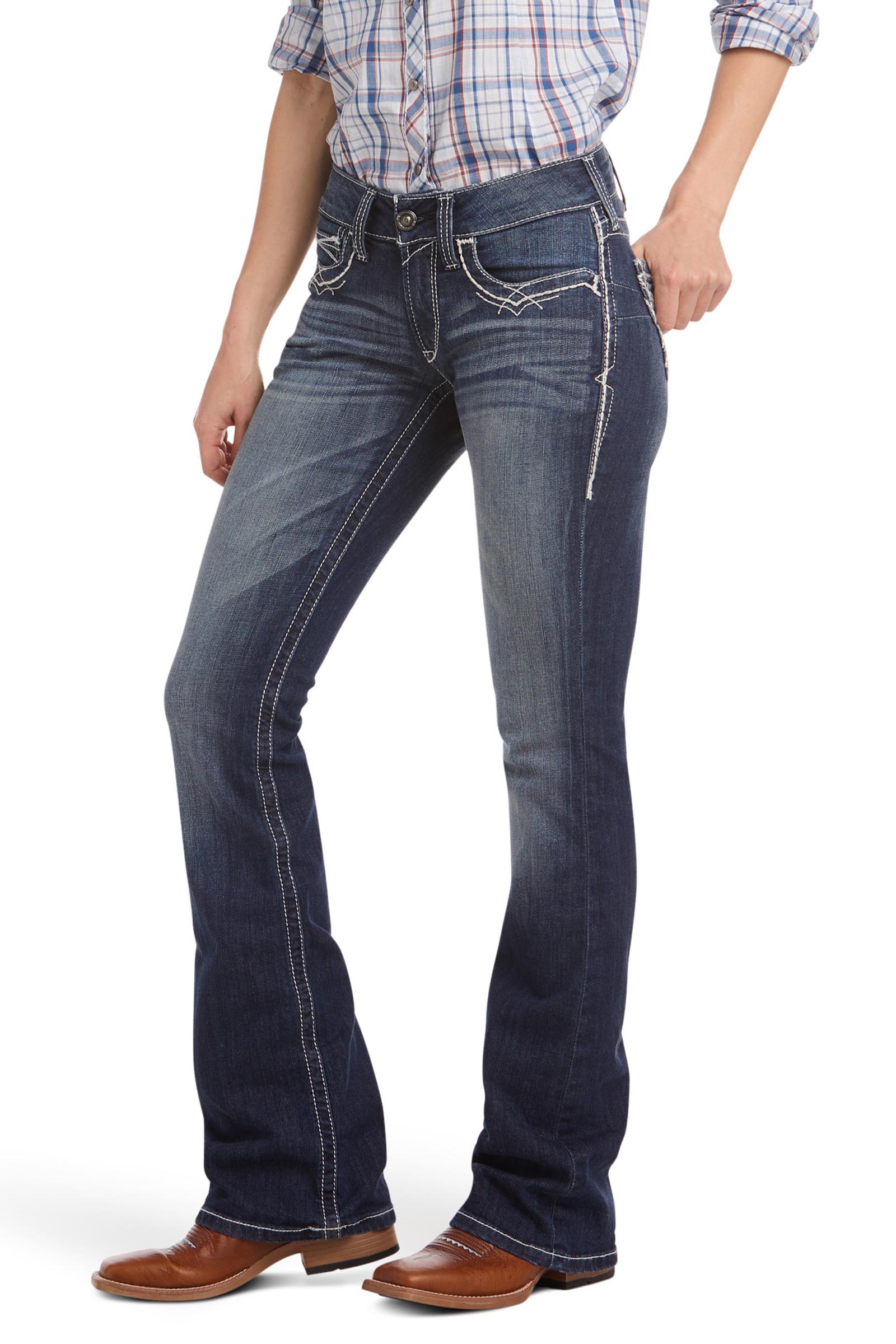 Ariat R.E.A.L. Mid Rise Stretch Entwined Dame bootcut jeans