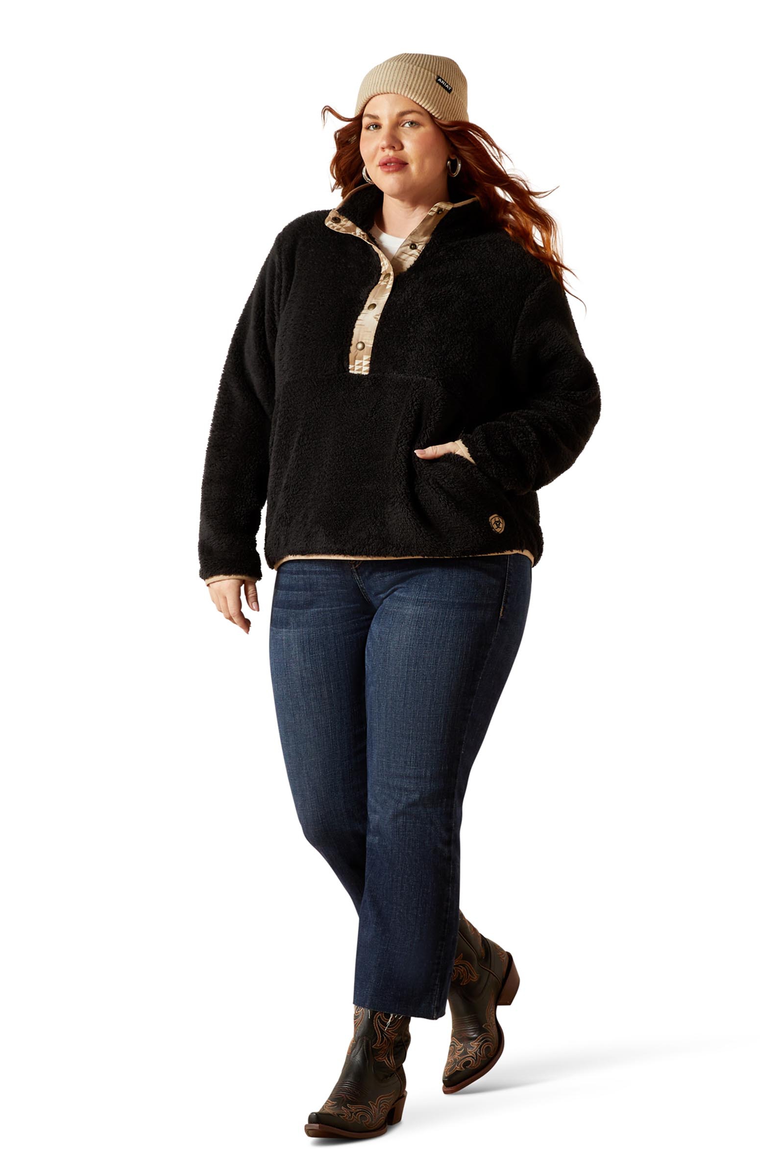 Ariat Berber Snap damestrikk med 1/2 knappelukking