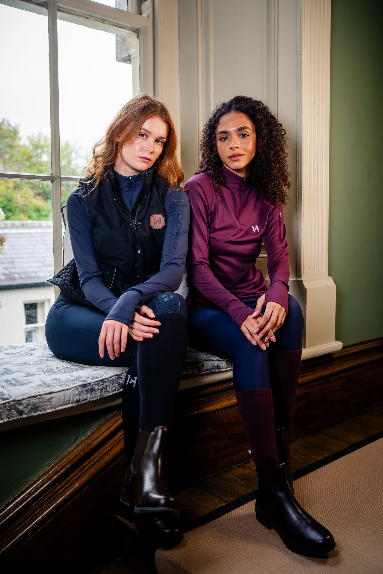 Core Navy Horseware Strive Winter 1/4 zip topp for kvinner