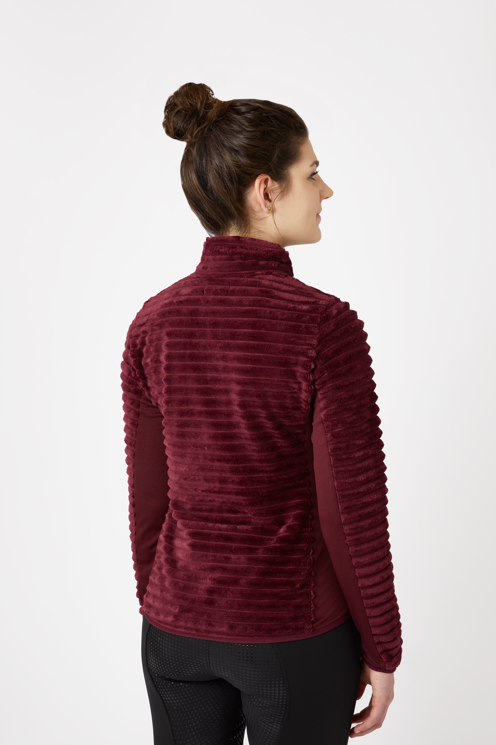 Horze Della stripete ridejakke i fleece til dame