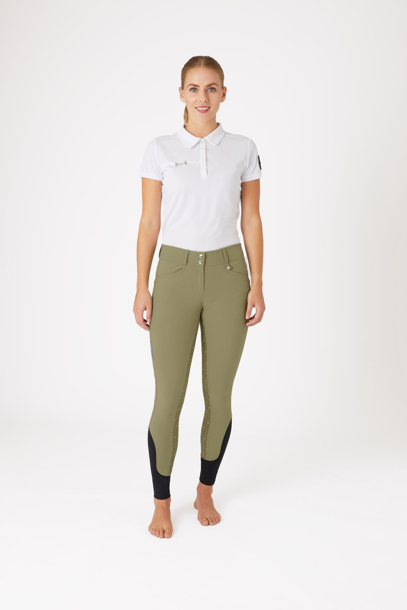 Horze helforsterkede ridebukser med silikon full grip og høyt liv til dame