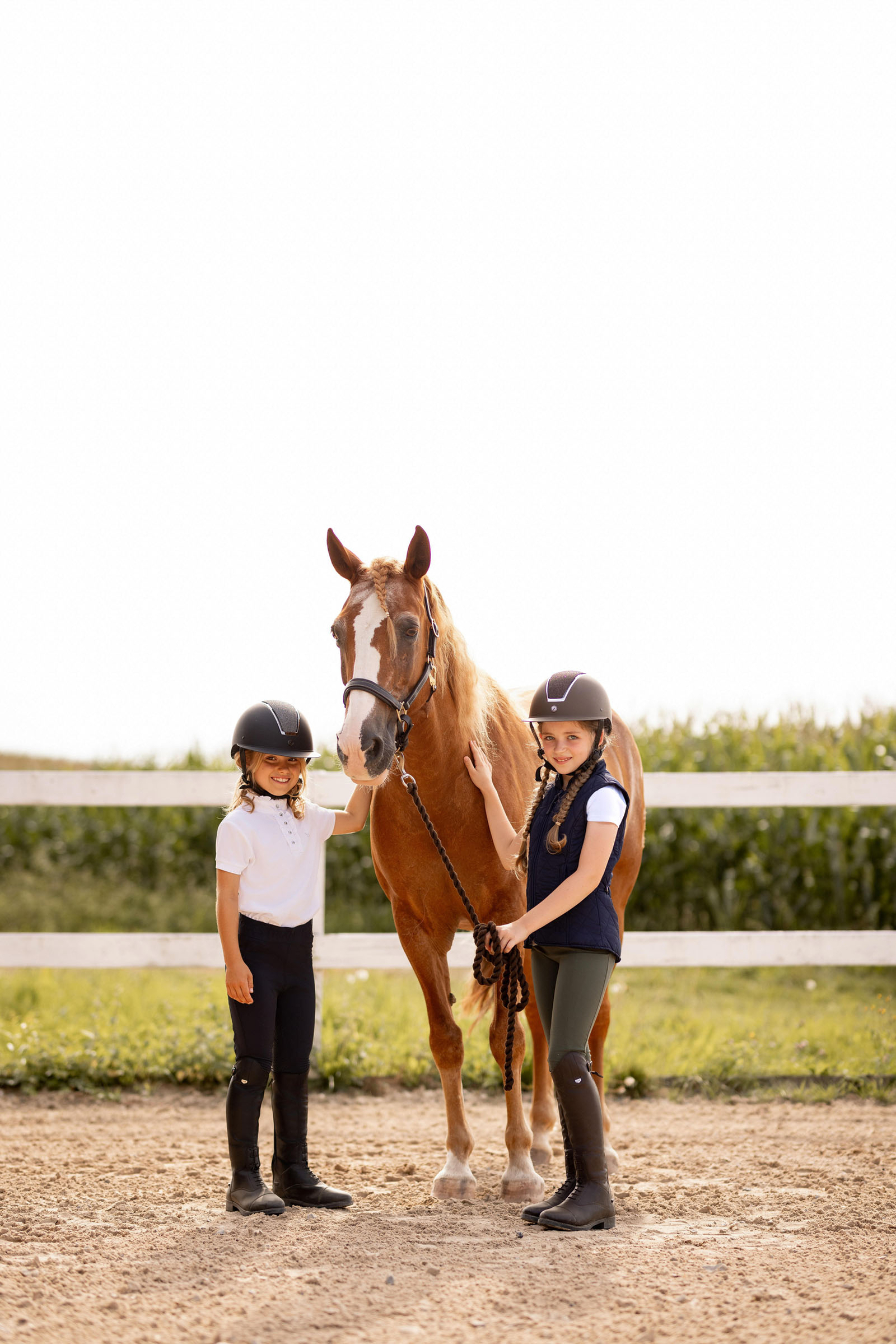 Horze Christel kortermet stevneskjorte med volang, barn