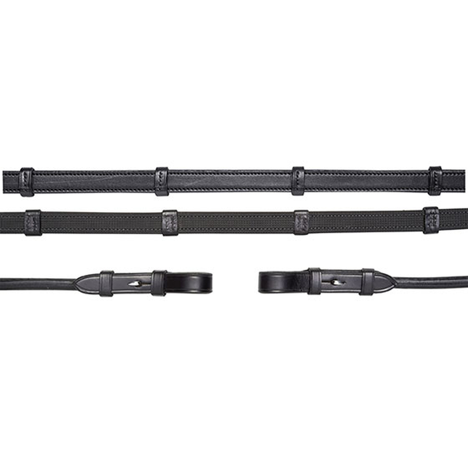 Schockemöhle Sports tøyler, rund, lær/gummi, tøyler rundsydd