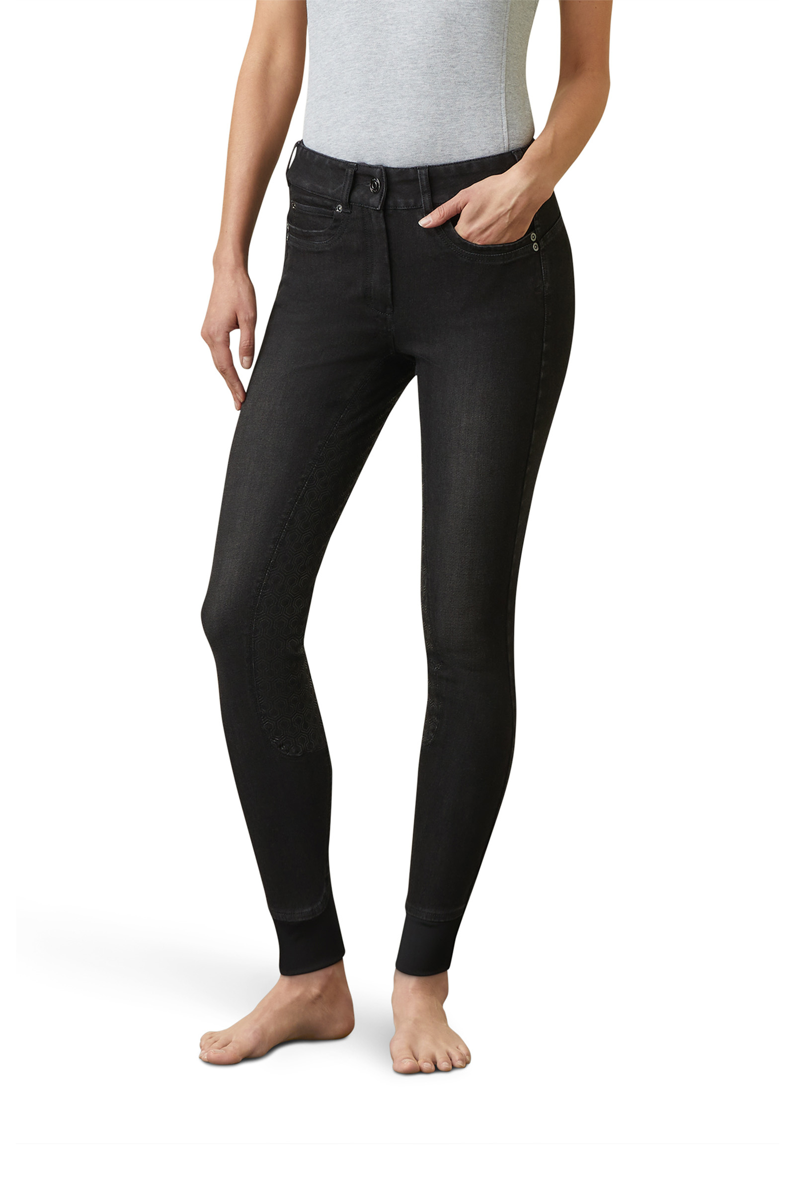 Ariat Halo B Ridebukser med full grep i dongeri for kvinner